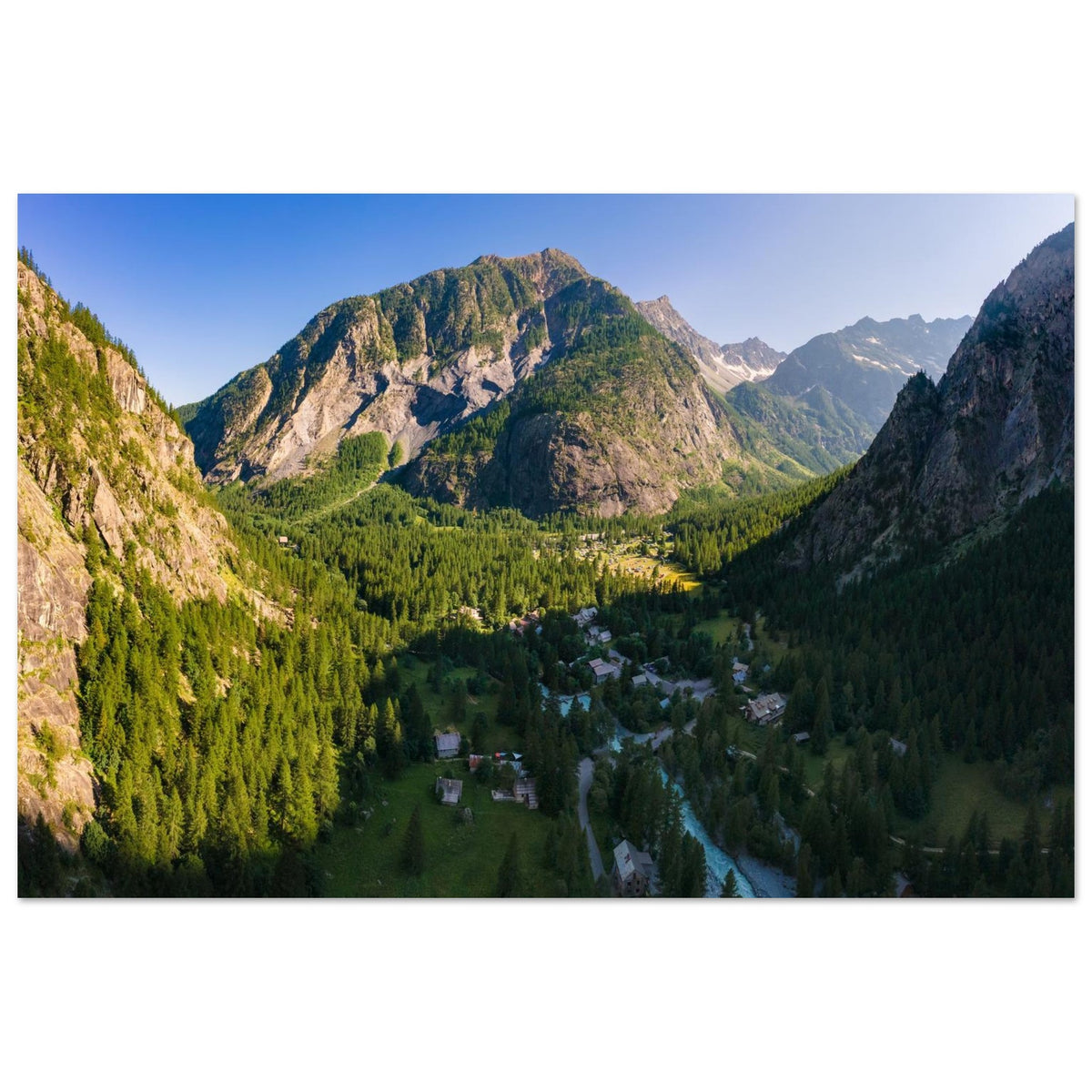 Tableau photo de la vallée d’Ailefroide dans les Écrins sur aluminium Dibond mat, format 30 × 45 cm