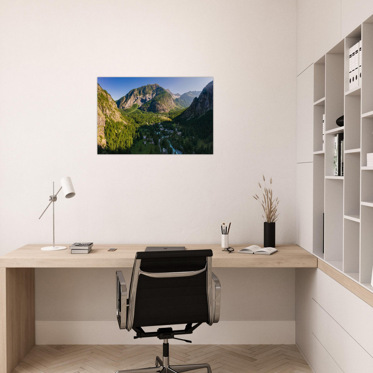 Photo de la vallée d’Ailefroide dans les Écrins — Fotodruck auf mattem Alu-Dibond