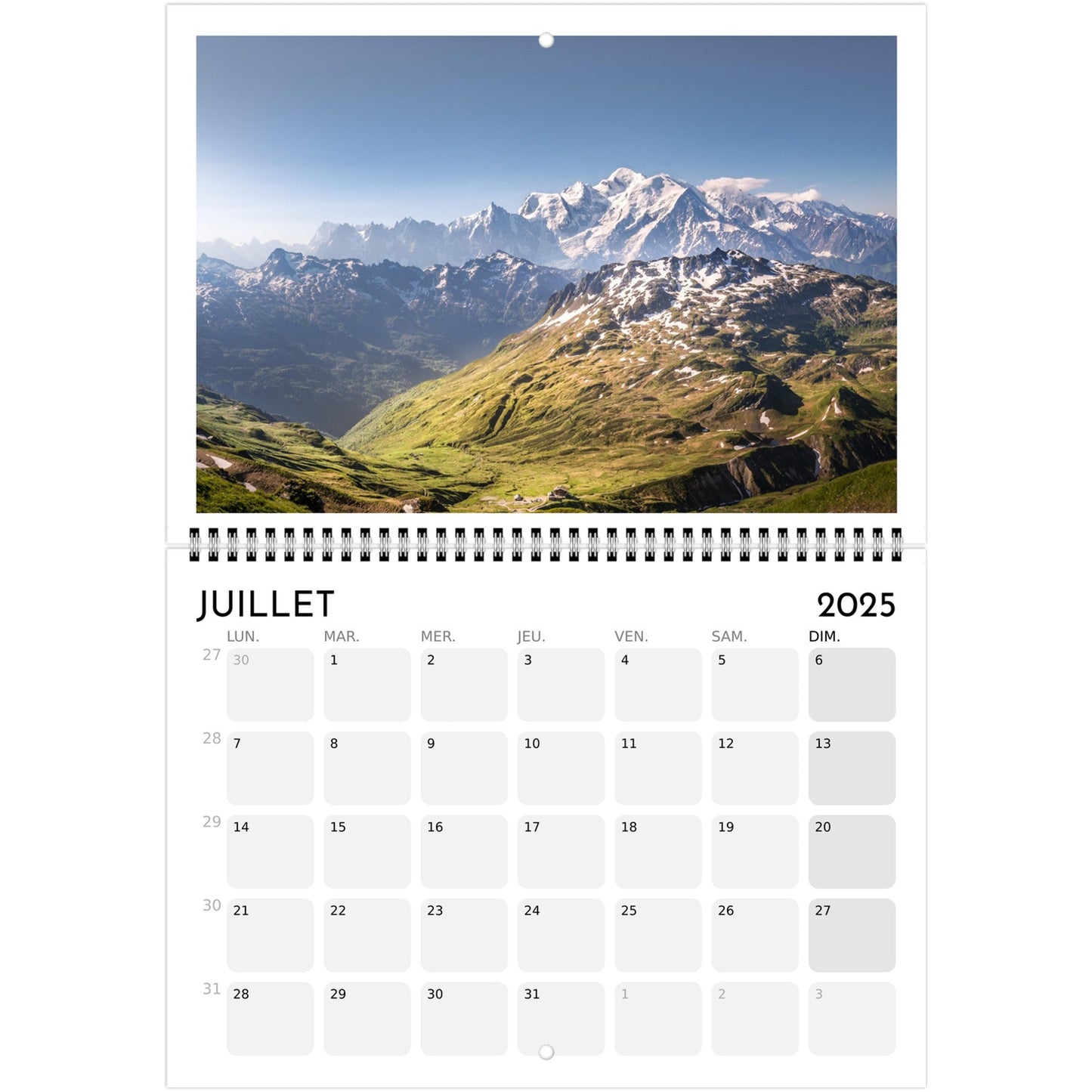 Vente Calendrier Alpes 2025 - Calendrier Alpes 2025