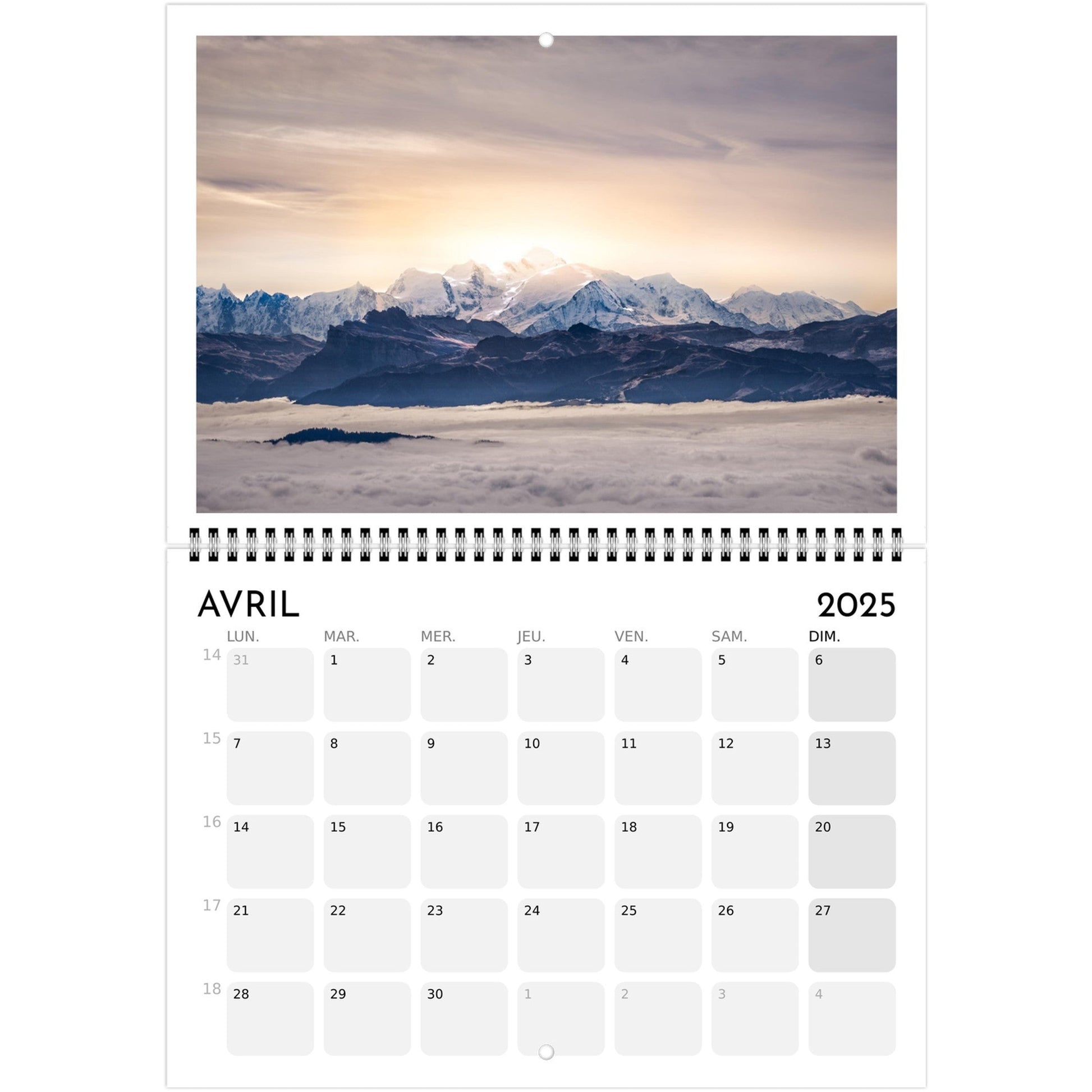 Vente Calendrier Alpes 2025 - Calendrier Alpes 2025