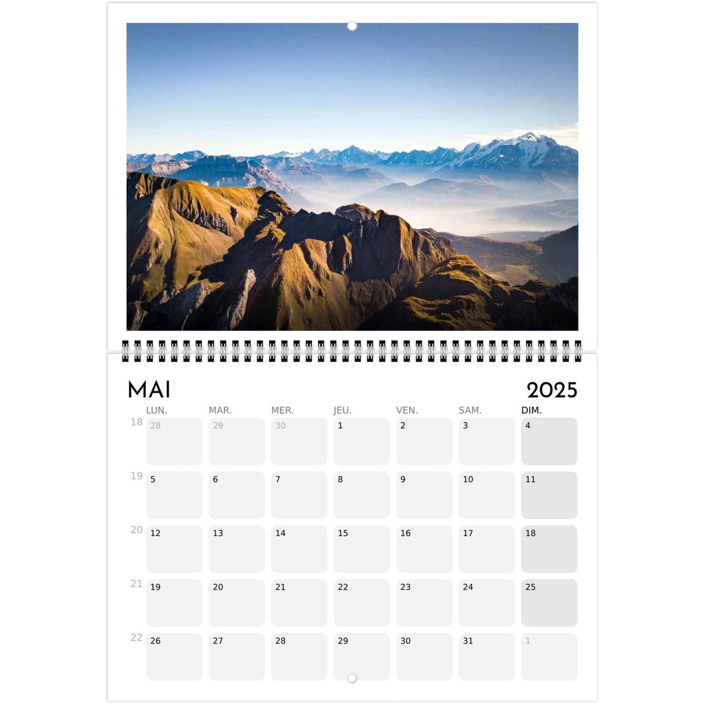 Vente Calendrier Alpes 2025 - Calendrier Alpes 2025