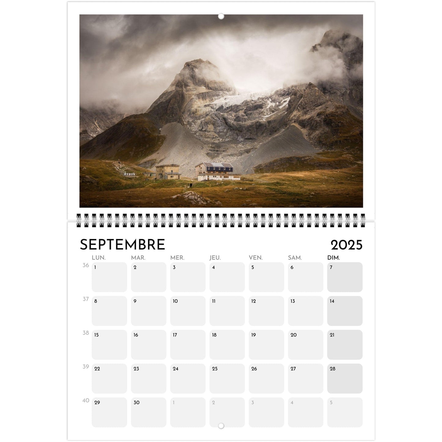 Vente Calendrier Alpes 2025 - Calendrier Alpes 2025