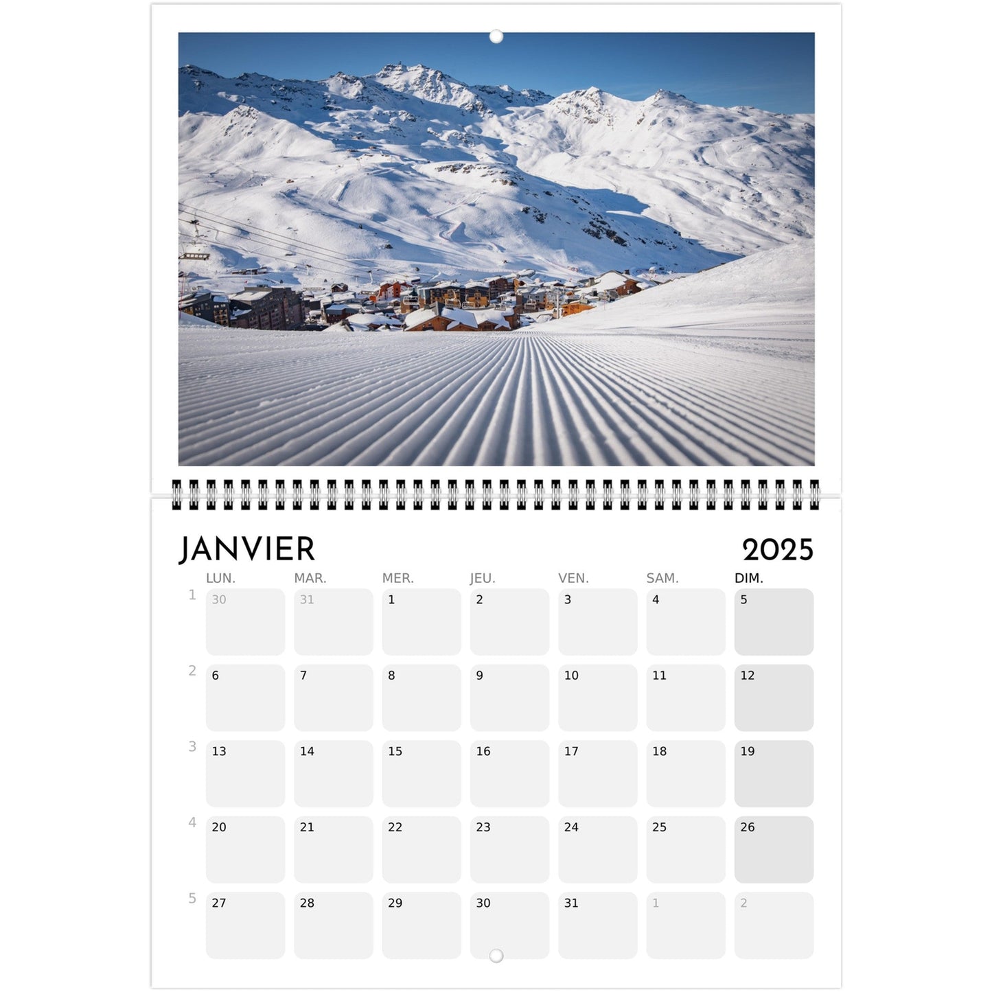 Vente Calendrier Alpes 2025 - Calendrier Alpes 2025