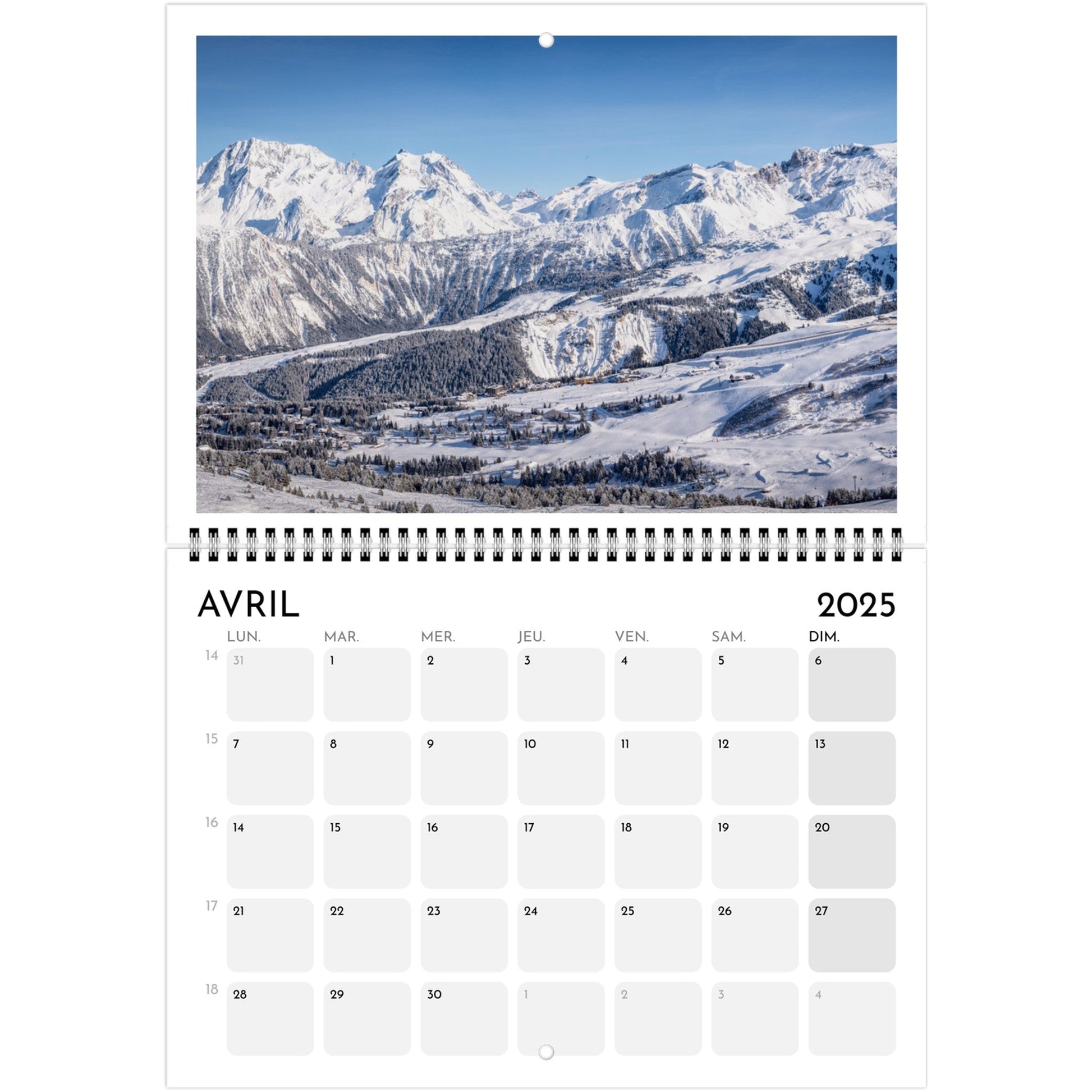 Vente Calendrier Massif de la Vanoise 2025 - Print Material