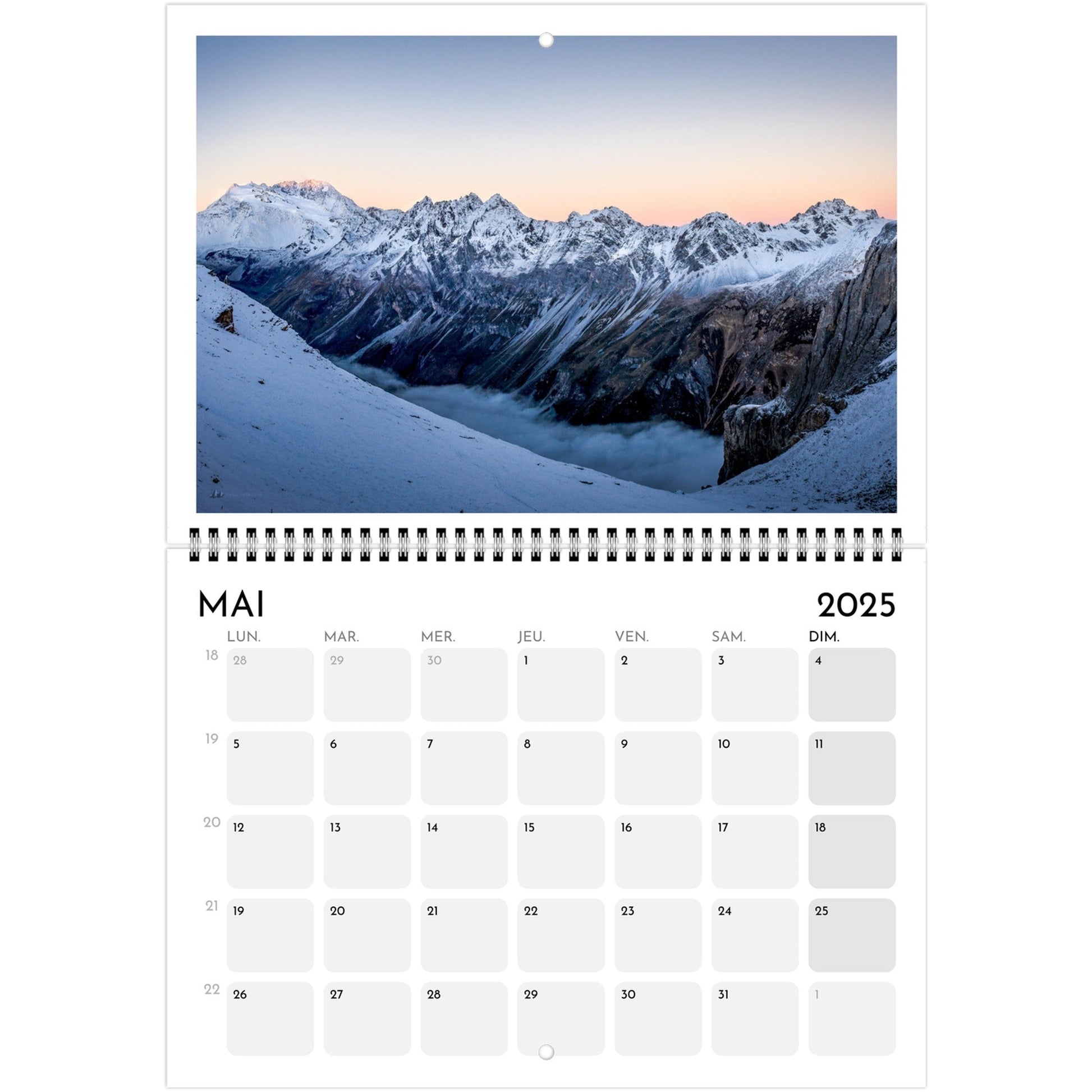 Vente Calendrier Massif de la Vanoise 2025 - Print Material