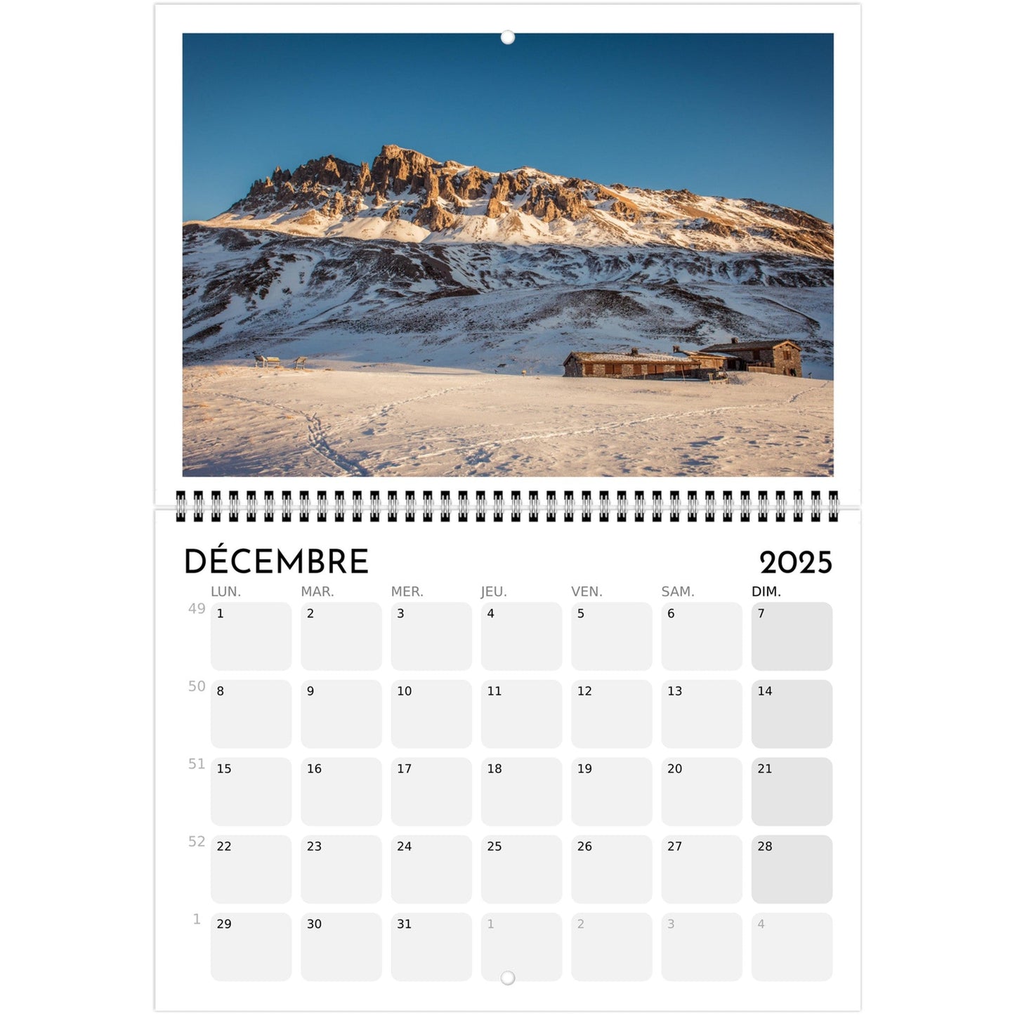 Vente Calendrier Massif de la Vanoise 2025 - Print Material