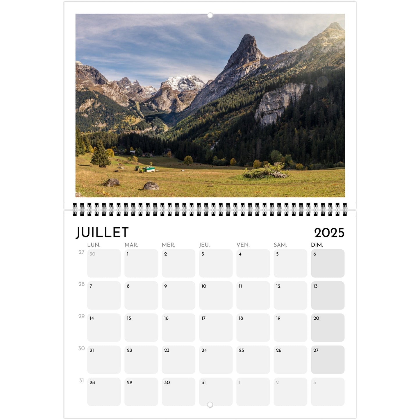 Vente Calendrier Massif de la Vanoise 2025 - Print Material