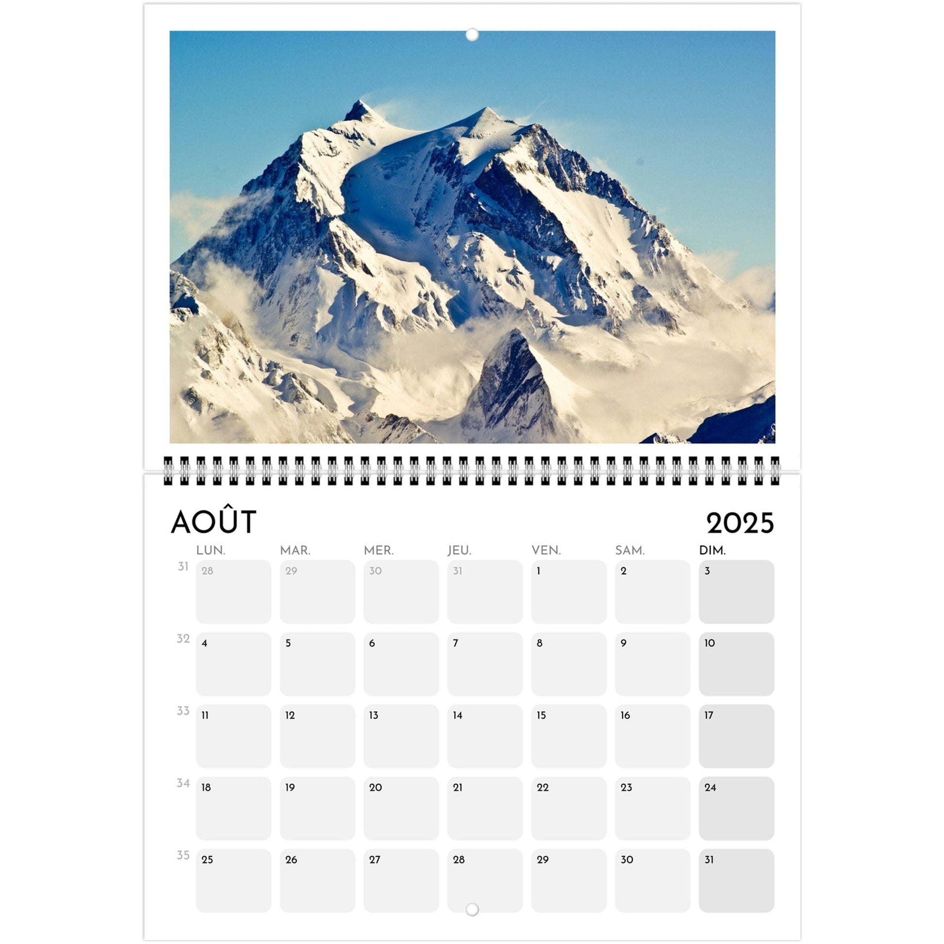 Vente Calendrier Massif de la Vanoise 2025 - Print Material