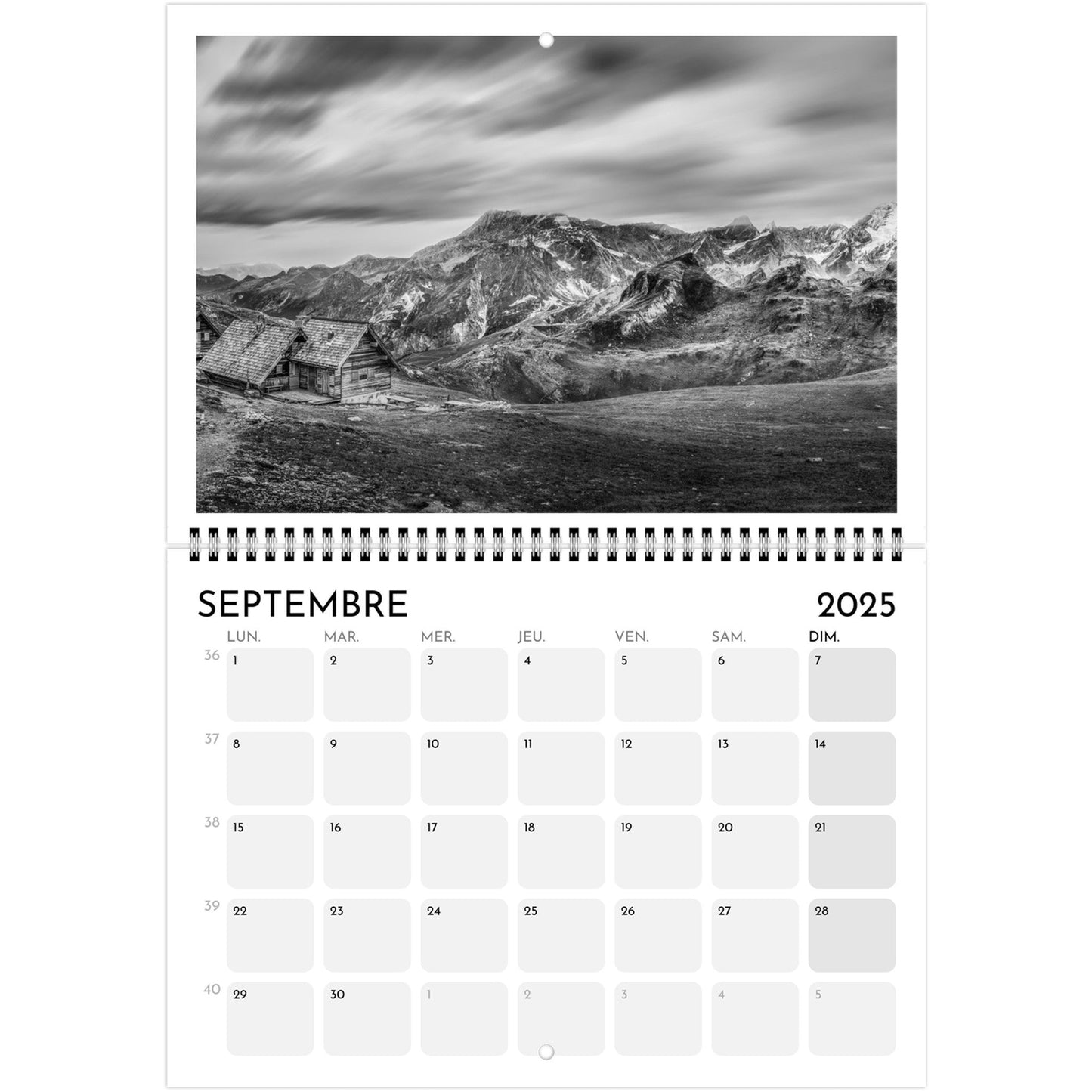 Vente Calendrier Massif de la Vanoise 2025 - Print Material