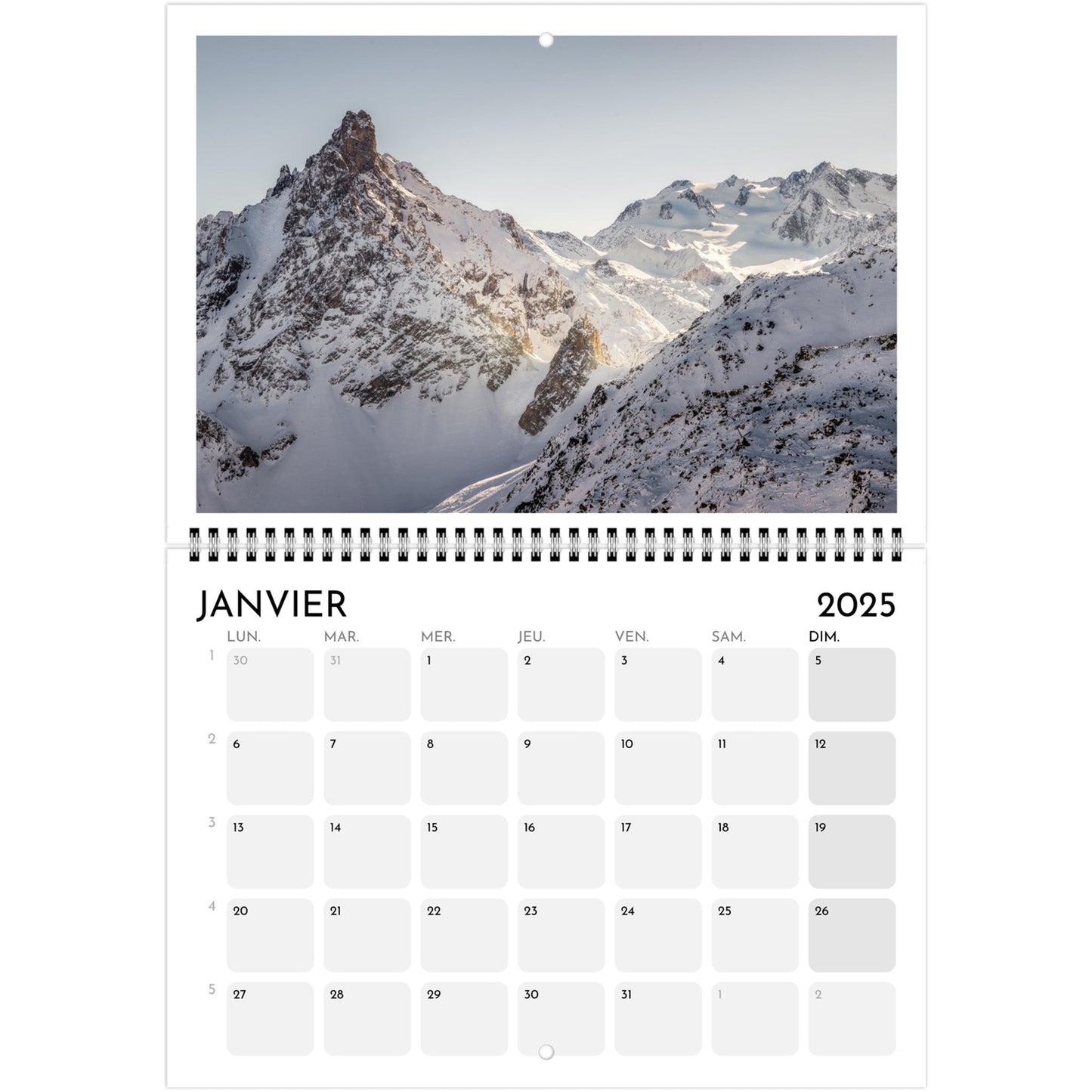 Vente Calendrier Massif de la Vanoise 2025 - Print Material