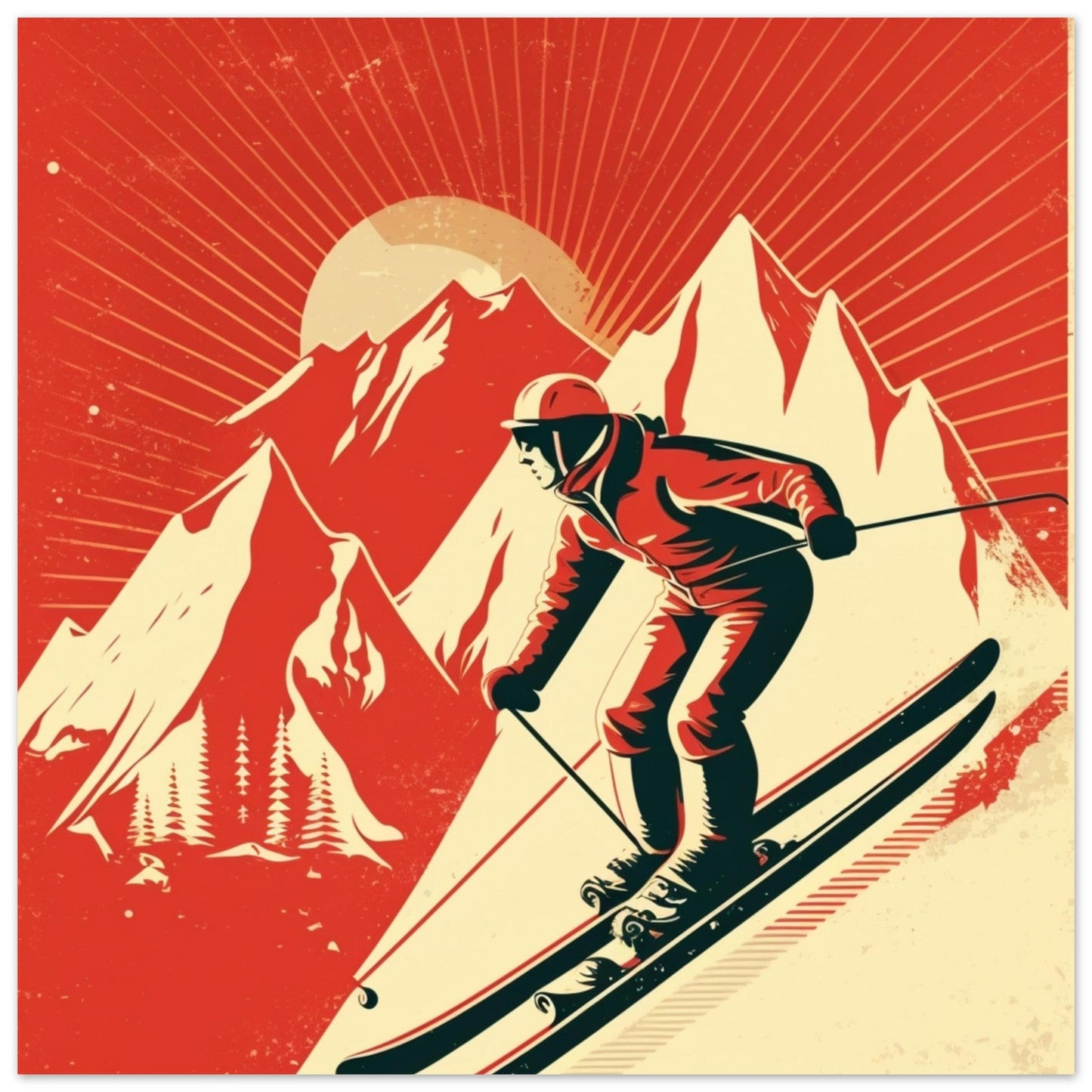 Vente Illustration vintage ski - Illustration vintage / rétro