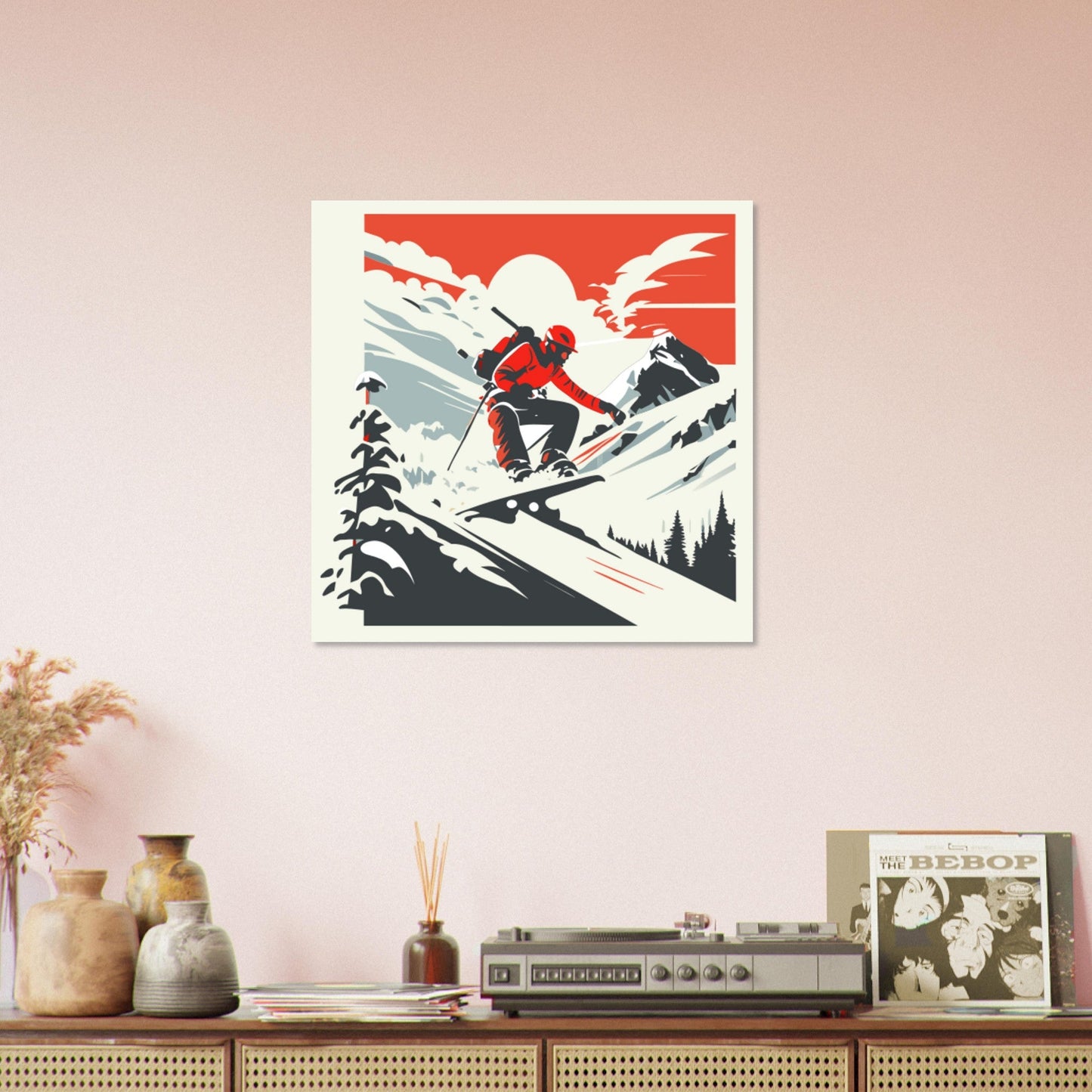 Vente Illustration vintage snowboardeur - Illustration vintage / rétro