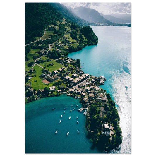 Vente Photo drone du Lac de Bachalp, Grindelwald, Suisse - Tableau photo paysage