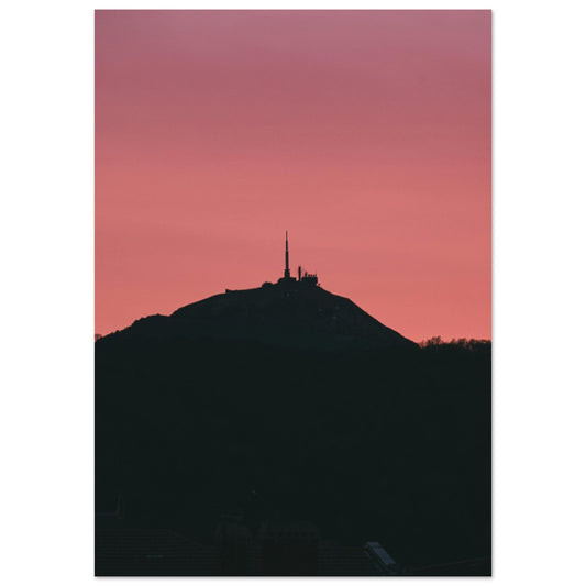 Vente Photo d'un coucher de soleil sur le Temple de Mercure, Orcines, Puy de Dôme - Tableau photo paysage