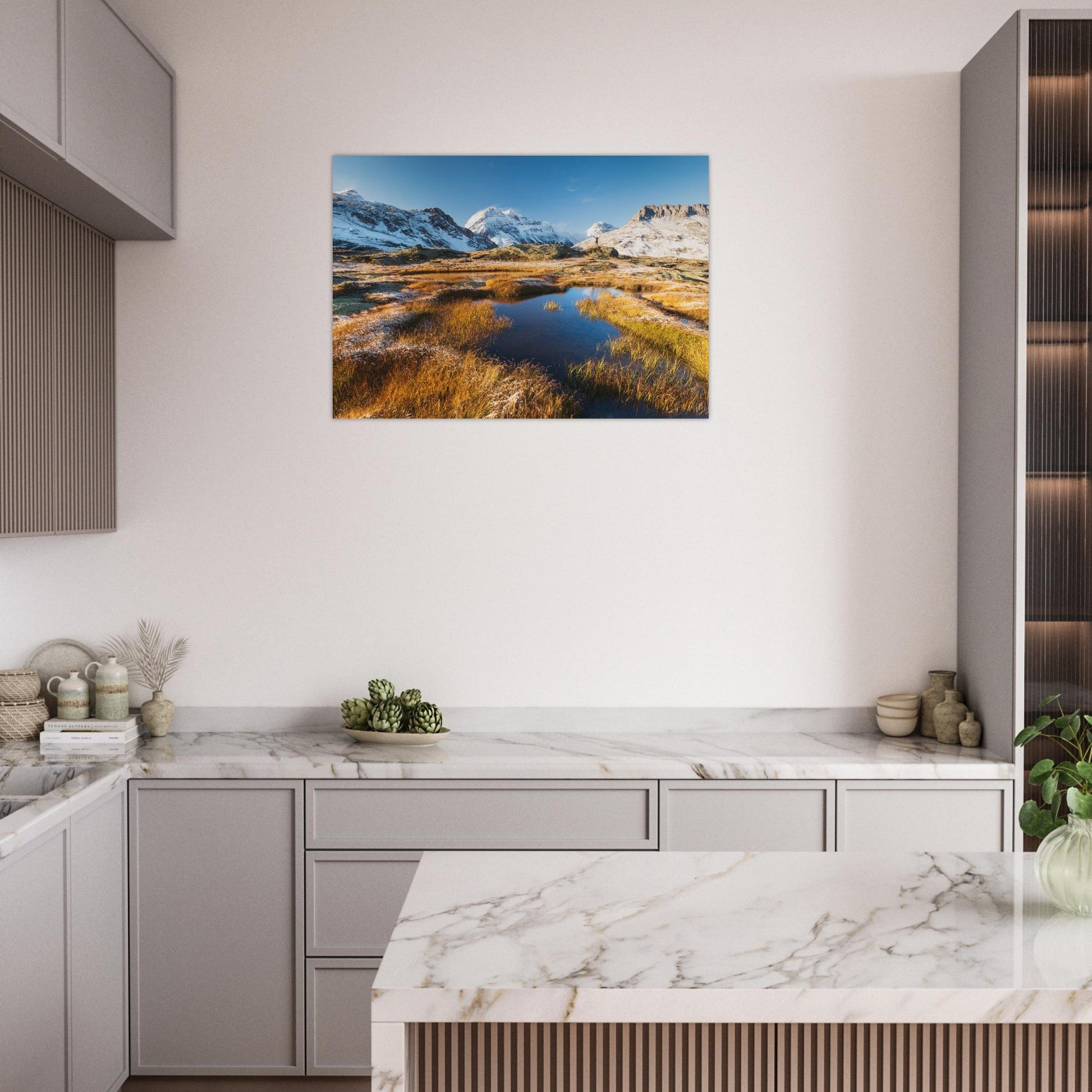 Tableau photo Parc national de la Vanoise en France en automne — tirage aluminium Dibond mat, fabrication française, prêt à accrocher