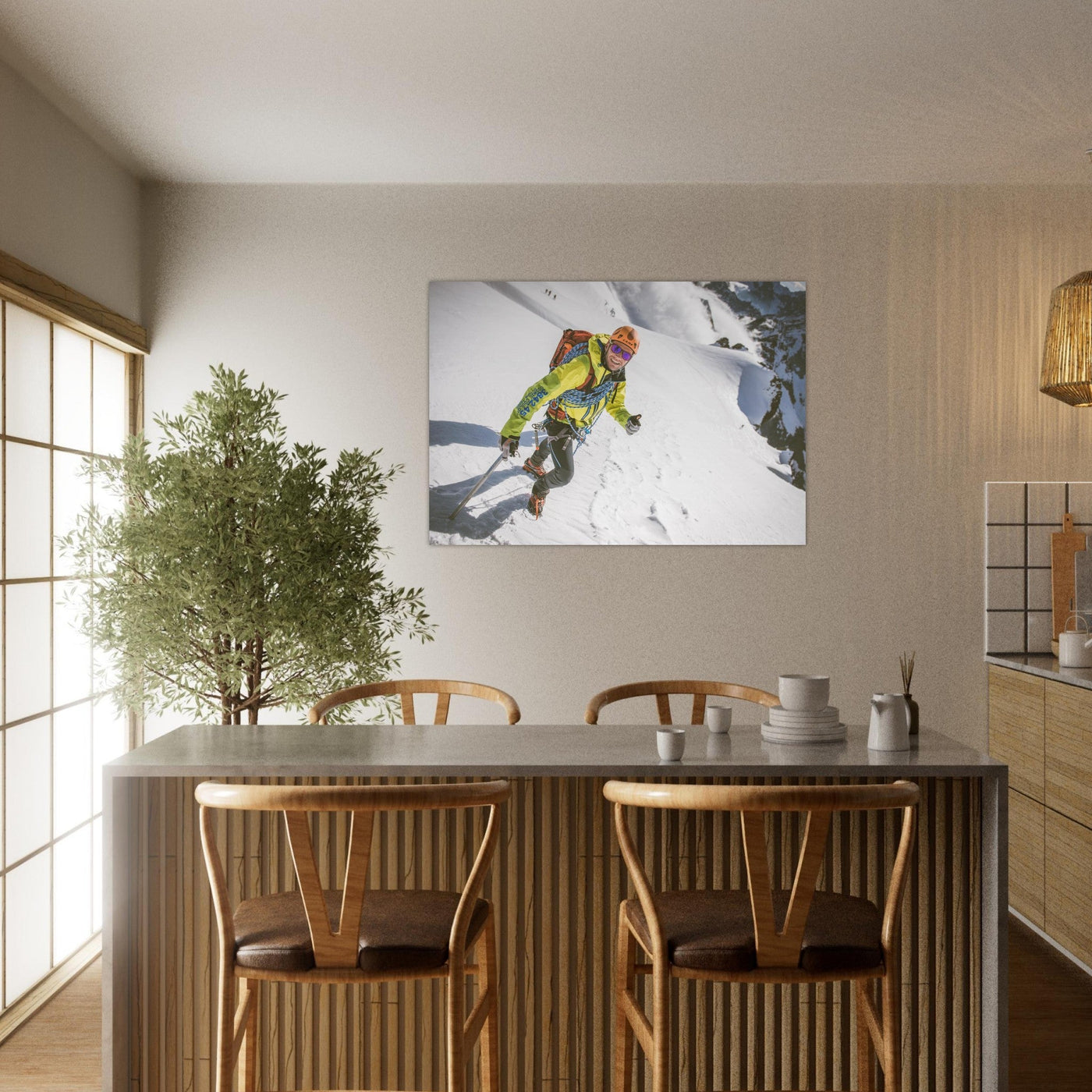 Simulation d’un tableau AluArtMountains dans un intérieur