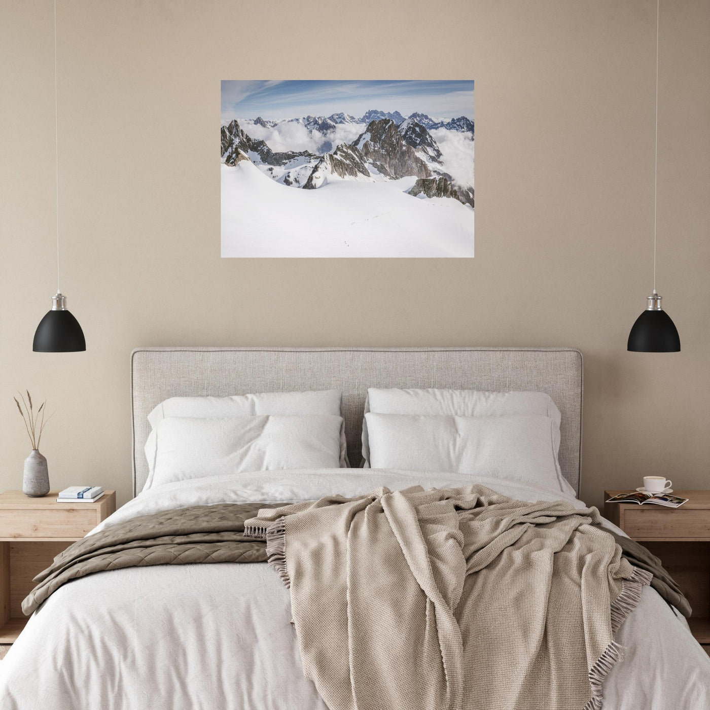 Simulation d’un tableau AluArtMountains dans un intérieur