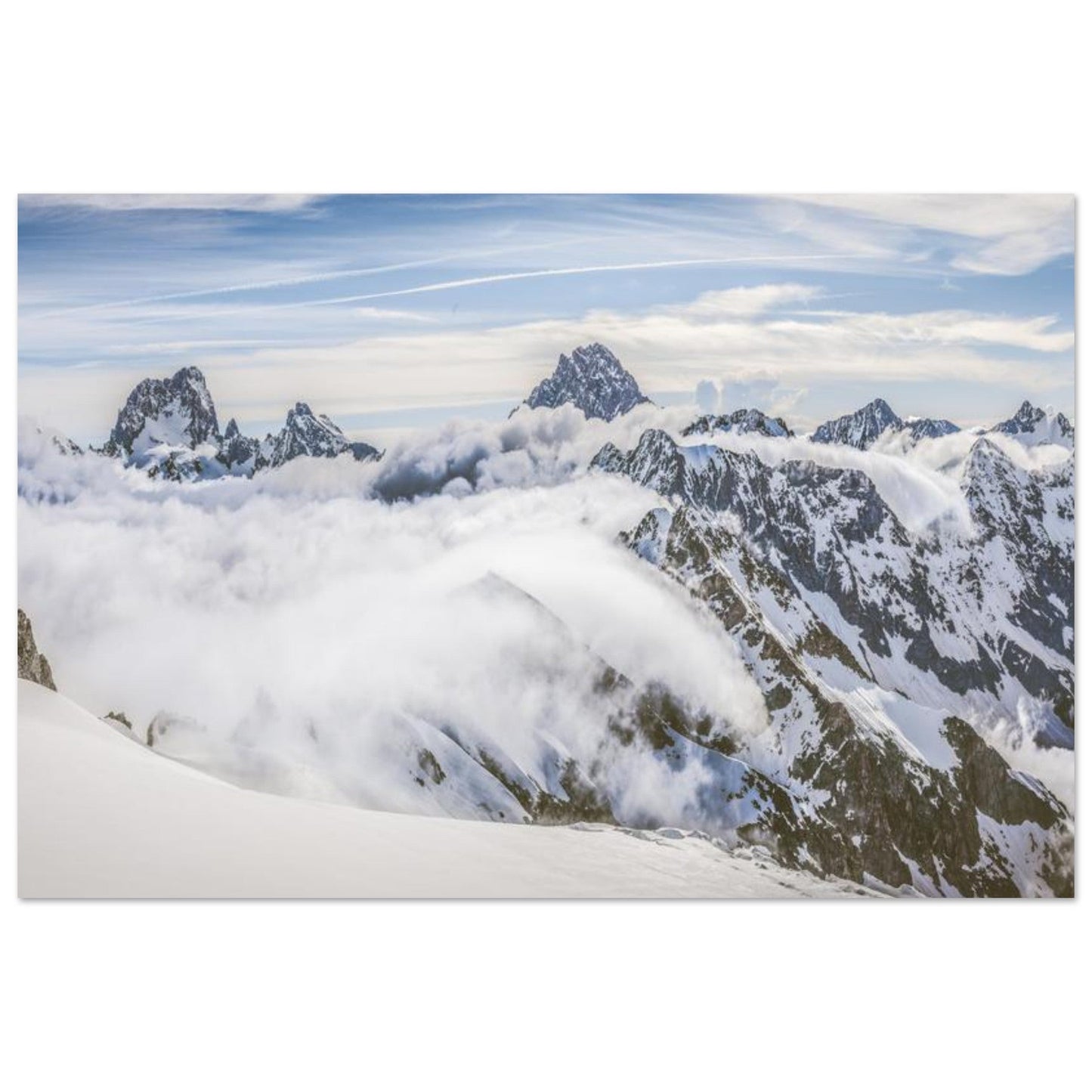 Tableau photo Photo de la Crêtes des Écrins — mer de nuages (plateau des Rouies) — tirage aluminium Dibond mat, fabrication française, prêt à accrocher