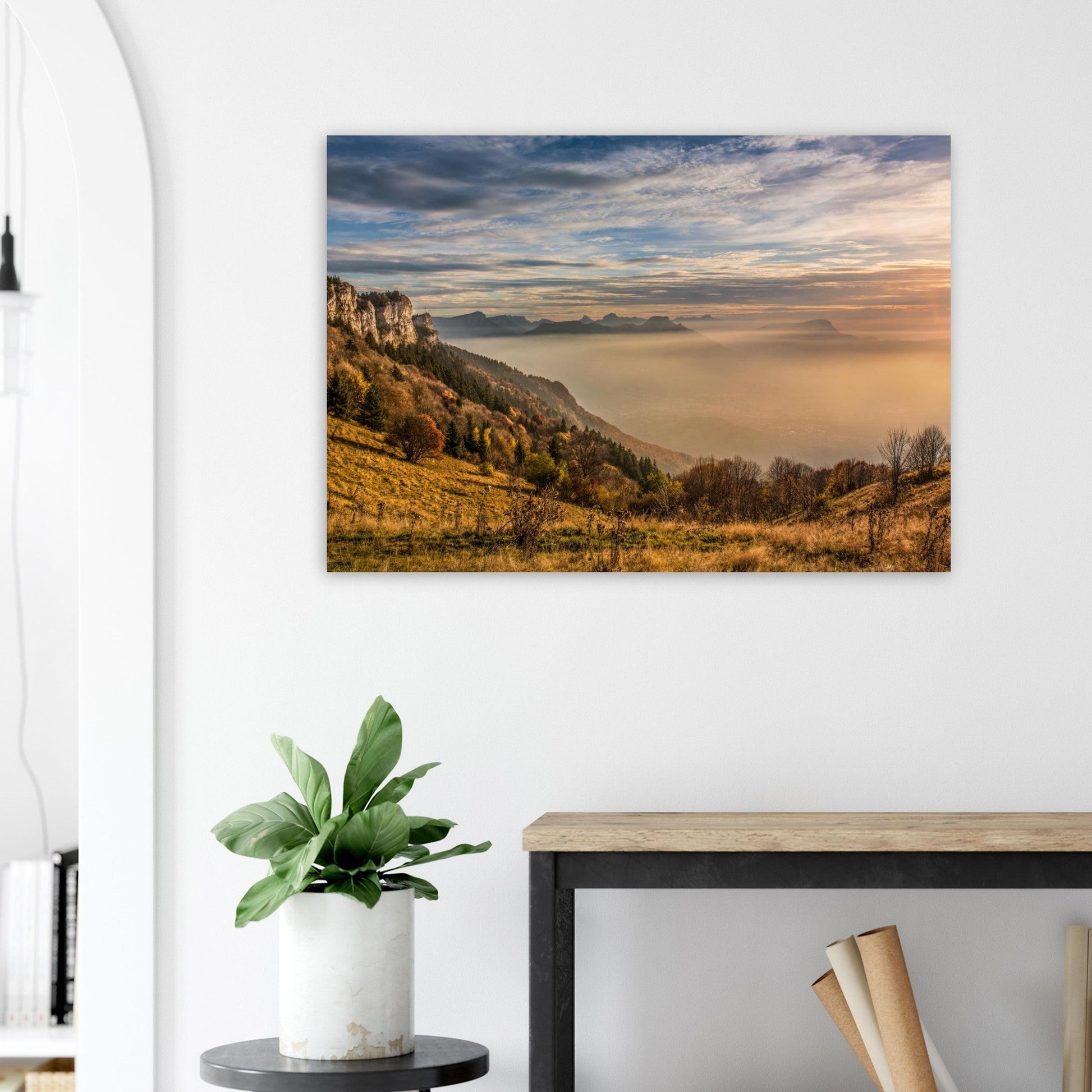 Tableau photo Photo de la Croix du Nivolet — Bauges & Chartreuse — tirage aluminium Dibond mat, fabrication française, prêt à accrocher