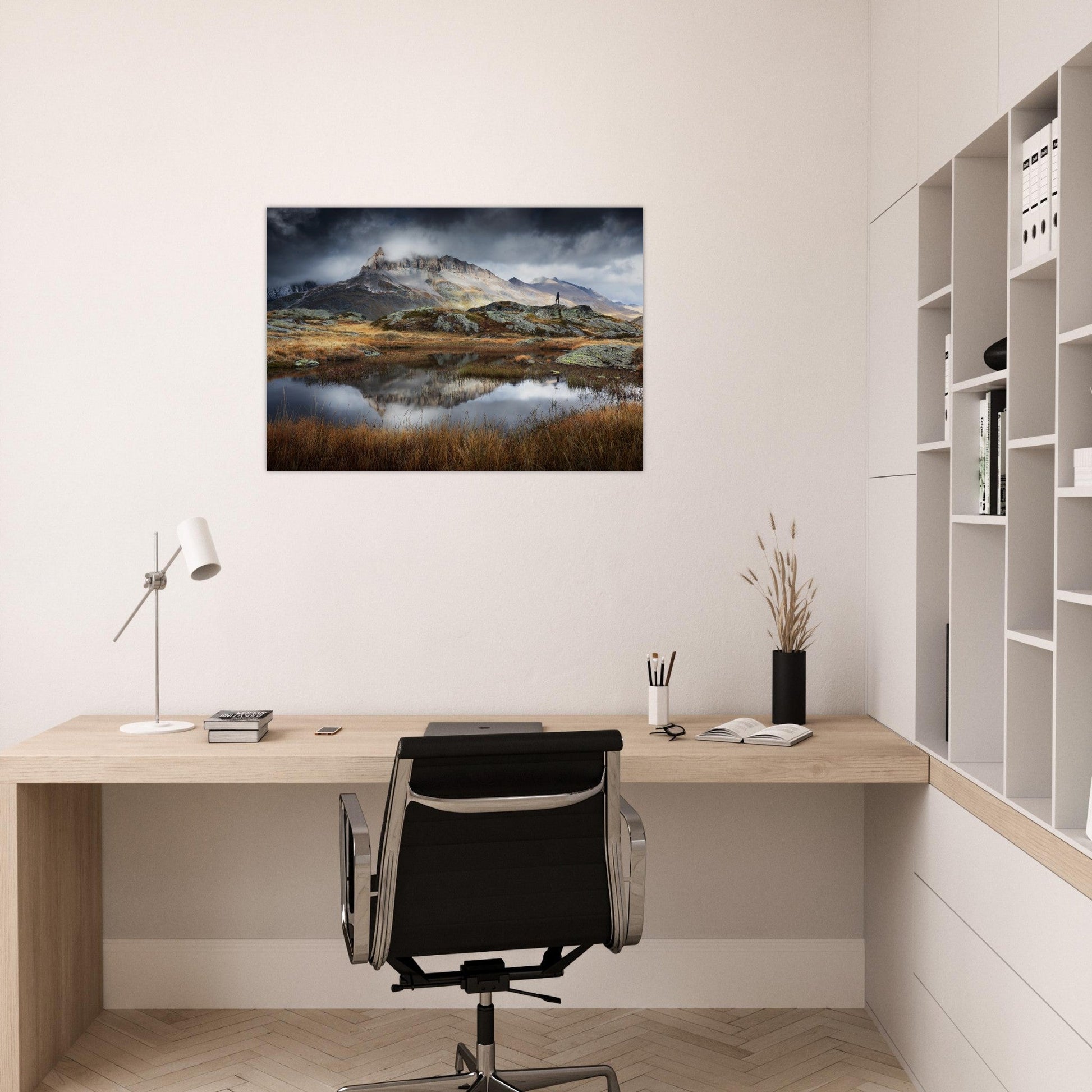 Tableau photo Photo de la Dent Parrachée – Orage d’automne en Vanoise — tirage aluminium Dibond mat, fabrication française, prêt à accrocher