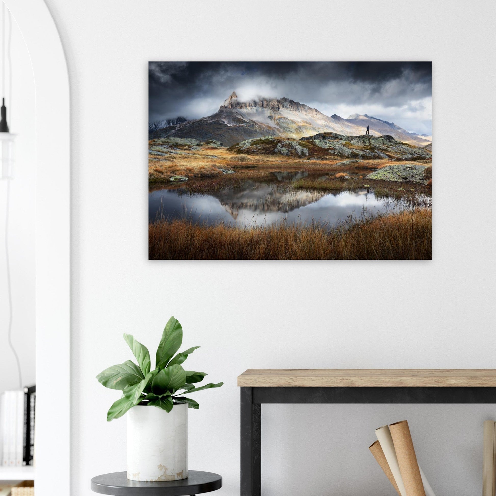 Tableau photo Photo de la Dent Parrachée – Orage d’automne en Vanoise — tirage aluminium Dibond mat, fabrication française, prêt à accrocher