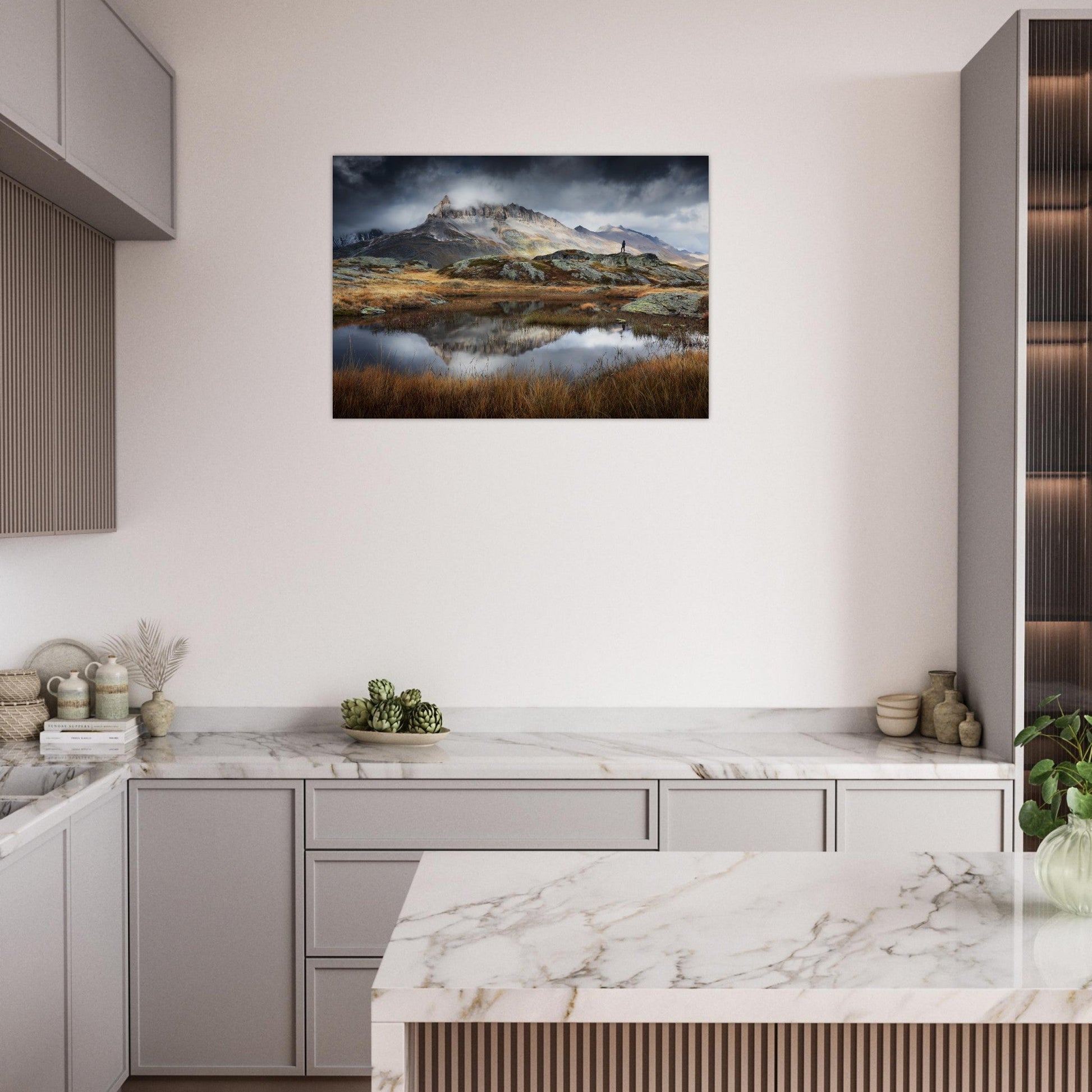 Tableau photo Photo de la Dent Parrachée – Orage d’automne en Vanoise — tirage aluminium Dibond mat, fabrication française, prêt à accrocher