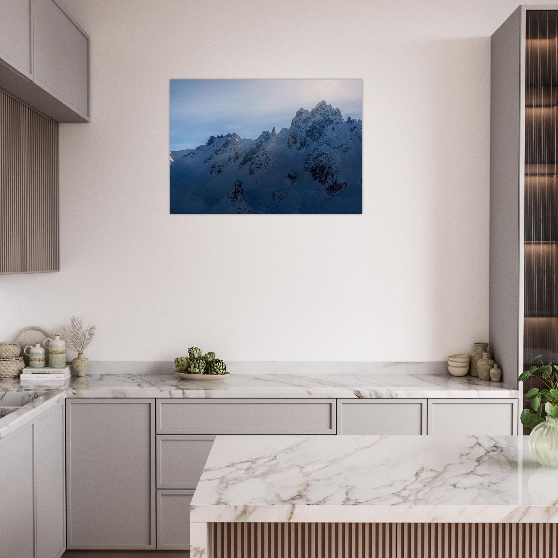 Tableau photo Photo de la La Saulire & Dent de Burgin — Courchevel, Savoie — tirage aluminium Dibond mat, fabrication française, prêt à accrocher