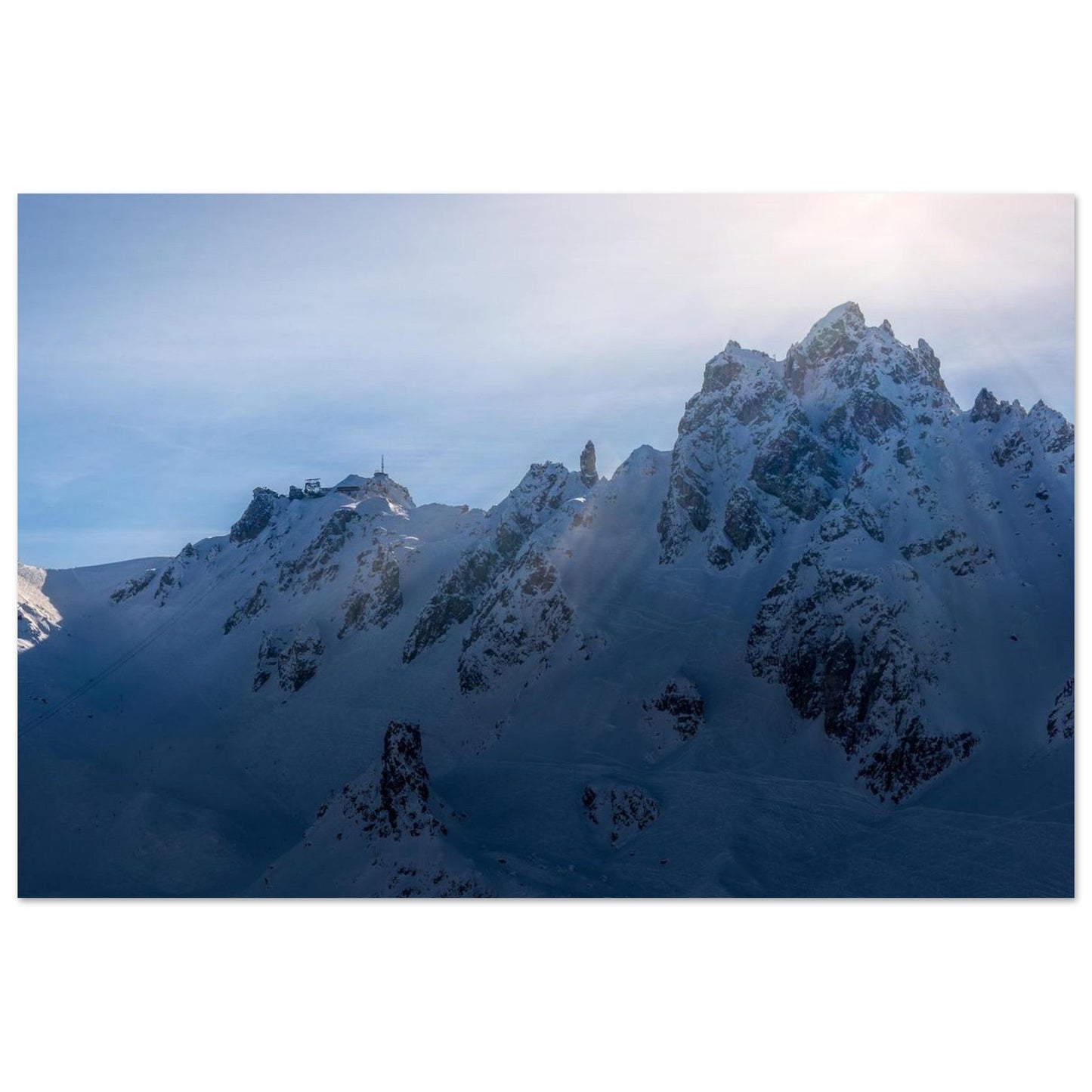 Tableau photo Photo de la La Saulire & Dent de Burgin — Courchevel, Savoie — tirage aluminium Dibond mat, fabrication française, prêt à accrocher