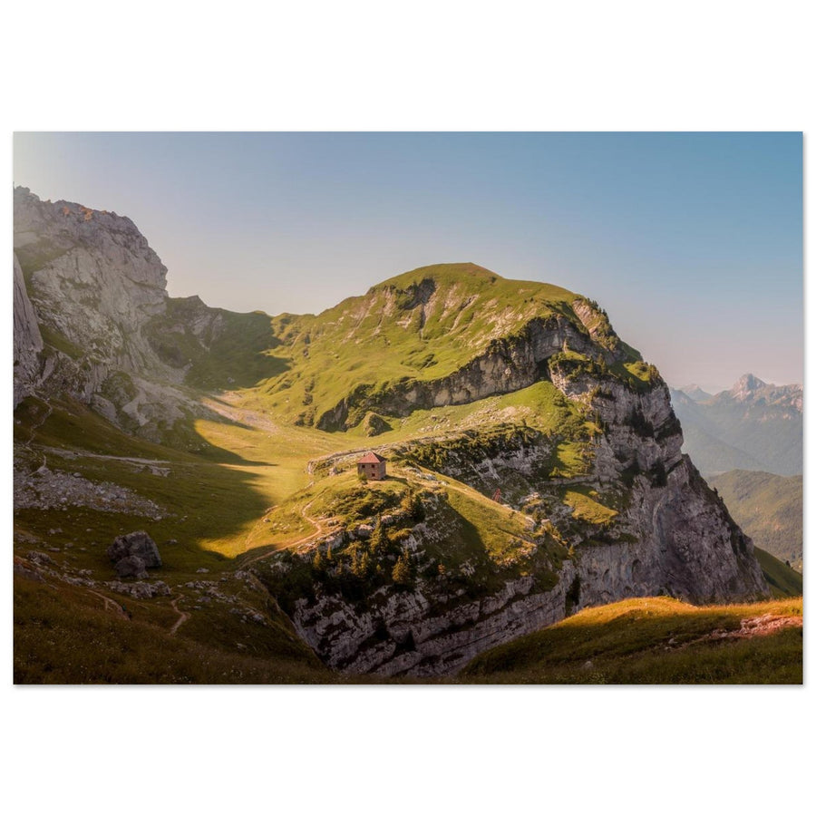 Tableau photo sur aluminium Dibond : La Tournette — alpages et refuge (Annecy)