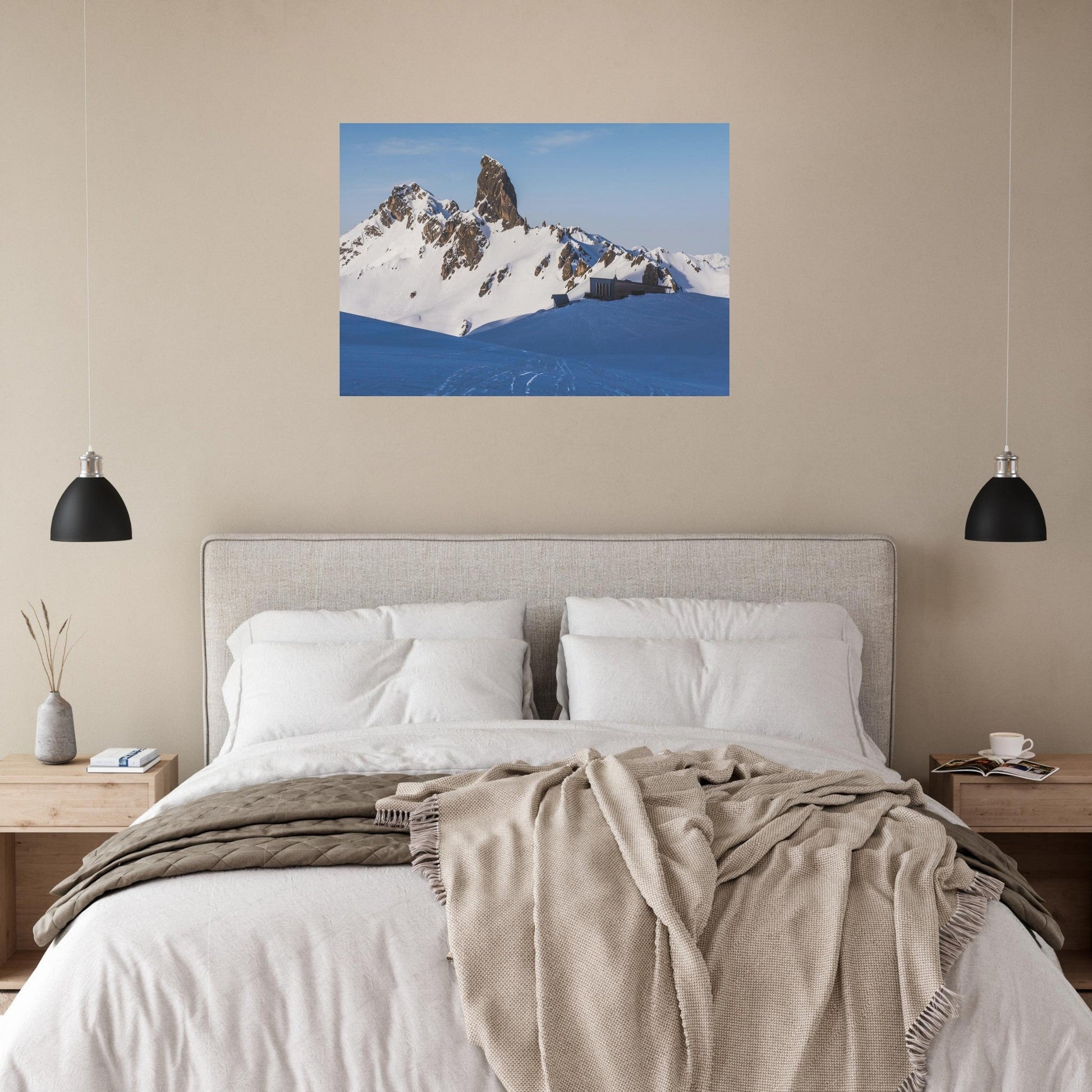 Tableau photo Photo de la Pierra Menta & refuge — Beaufortain (Savoie) — tirage aluminium Dibond mat, fabrication française, prêt à accrocher