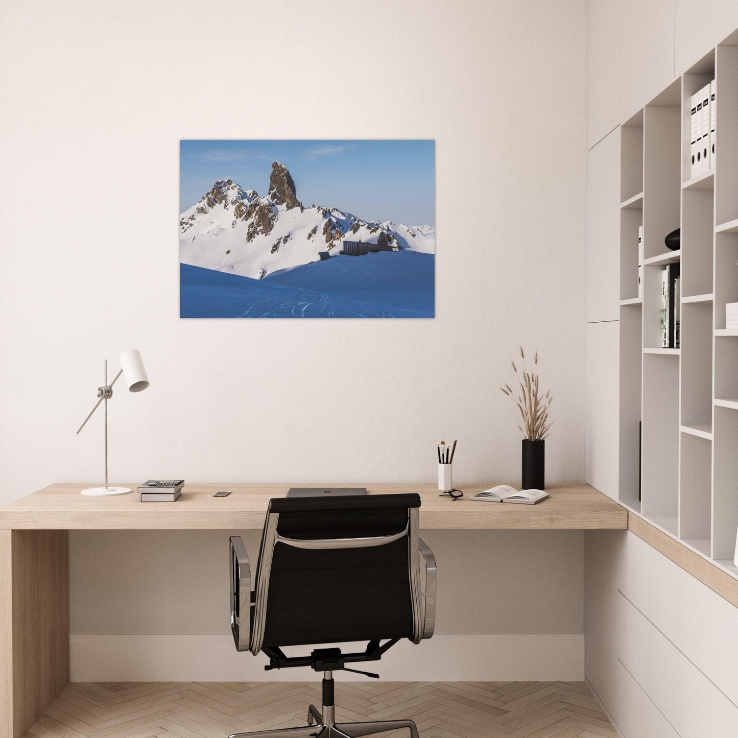 Tableau photo Photo de la Pierra Menta & refuge — Beaufortain (Savoie) — tirage aluminium Dibond mat, fabrication française, prêt à accrocher