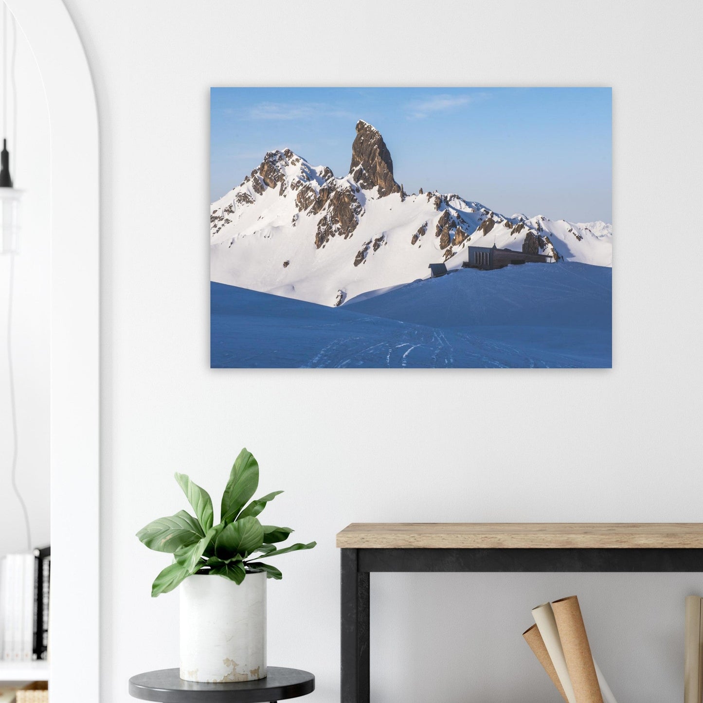 Tableau photo Photo de la Pierra Menta & refuge — Beaufortain (Savoie) — tirage aluminium Dibond mat, fabrication française, prêt à accrocher