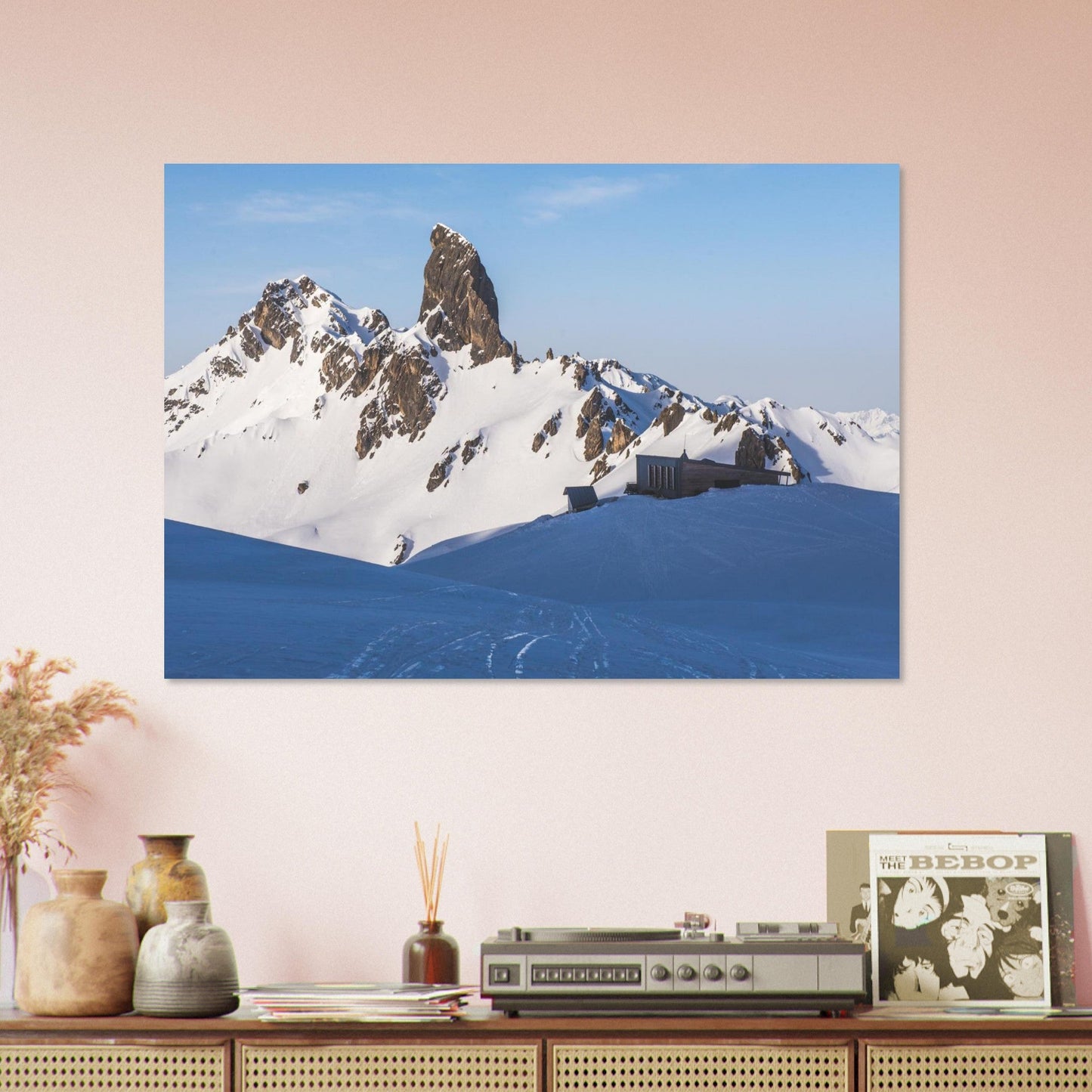 Tableau photo Photo de la Pierra Menta & refuge — Beaufortain (Savoie) — tirage aluminium Dibond mat, fabrication française, prêt à accrocher