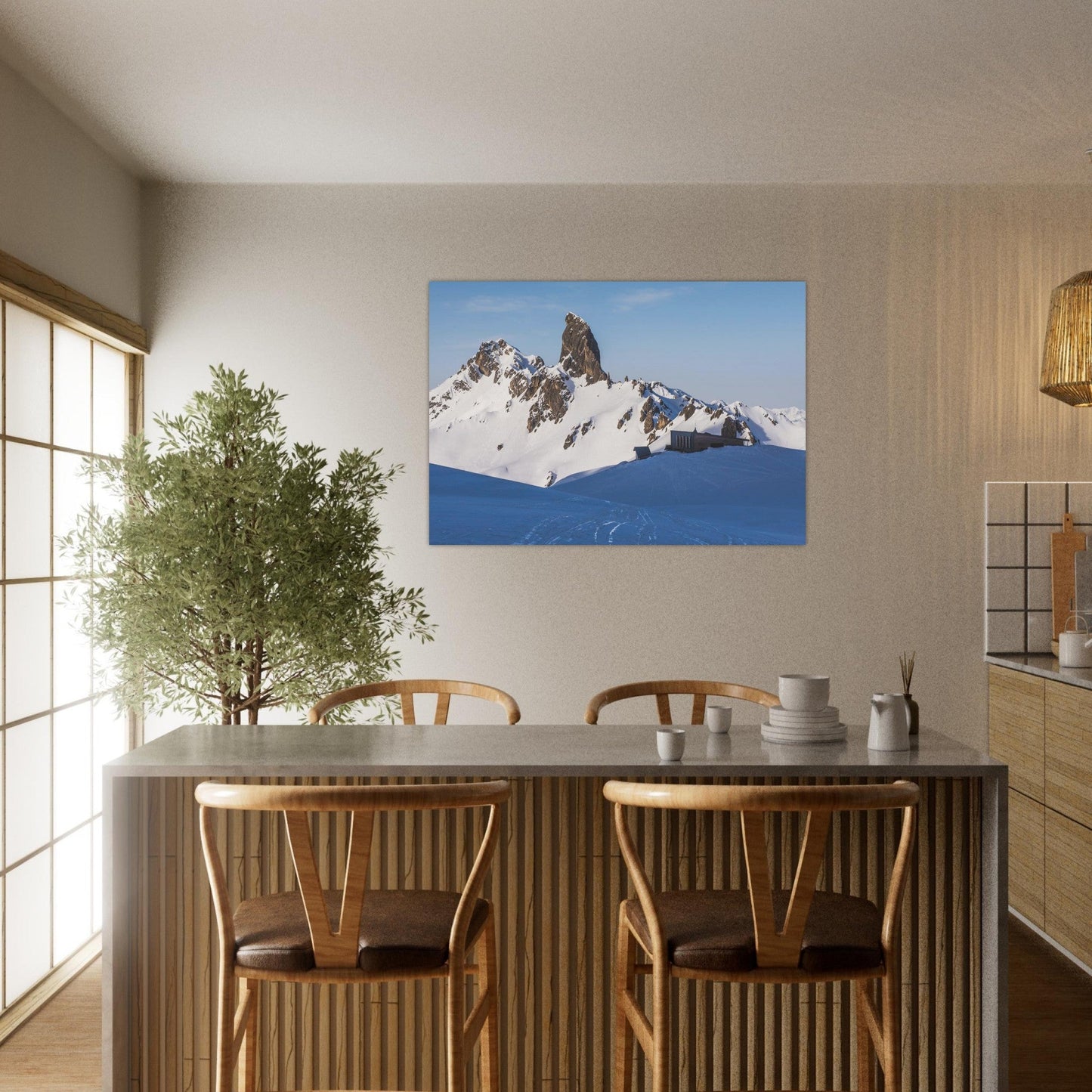 Tableau photo Photo de la Pierra Menta & refuge — Beaufortain (Savoie) — tirage aluminium Dibond mat, fabrication française, prêt à accrocher