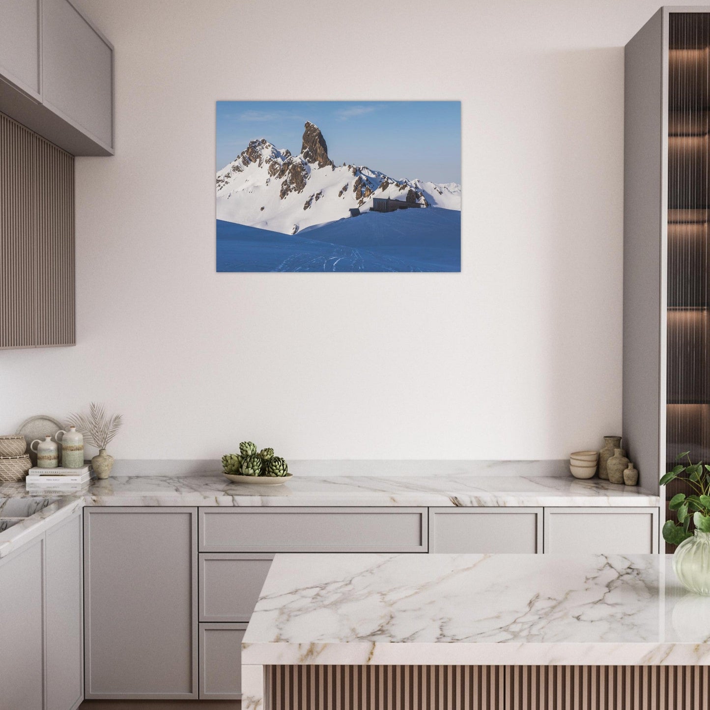 Tableau photo Photo de la Pierra Menta & refuge — Beaufortain (Savoie) — tirage aluminium Dibond mat, fabrication française, prêt à accrocher