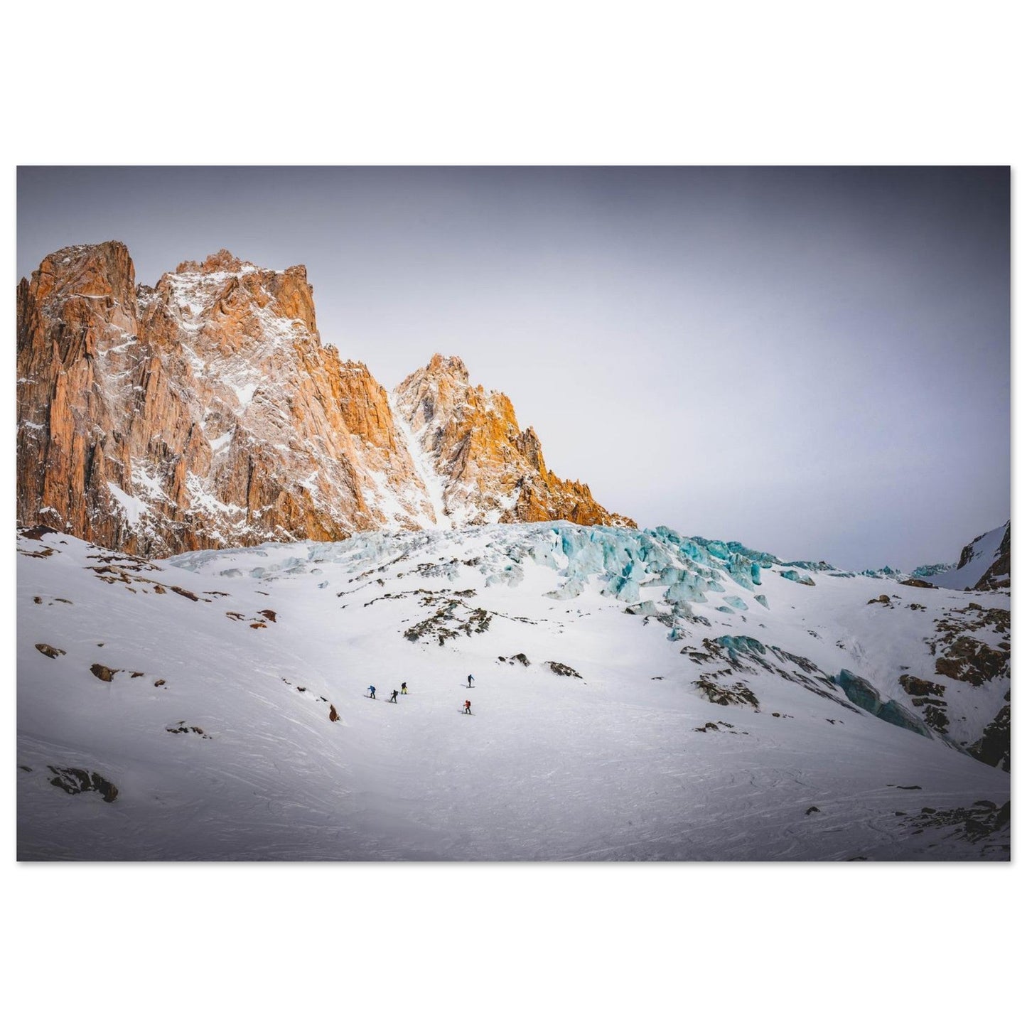 Tableau photo Photo de Séracs du Talèfre — Moine, Nonne & Évêque (Mont - Blanc) — tirage aluminium Dibond mat, fabrication française, prêt à accrocher