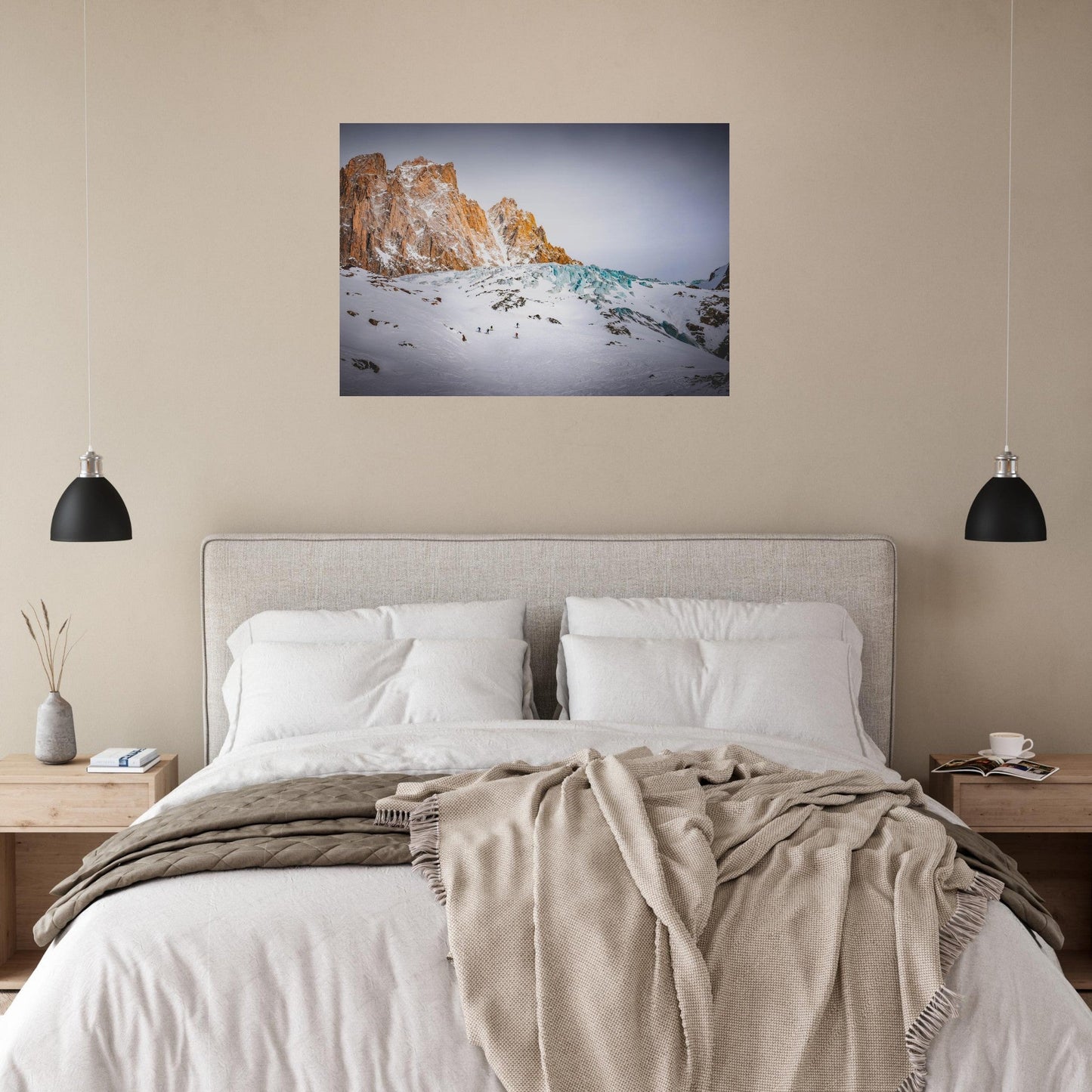 Tableau photo Photo de Séracs du Talèfre — Moine, Nonne & Évêque (Mont - Blanc) — tirage aluminium Dibond mat, fabrication française, prêt à accrocher