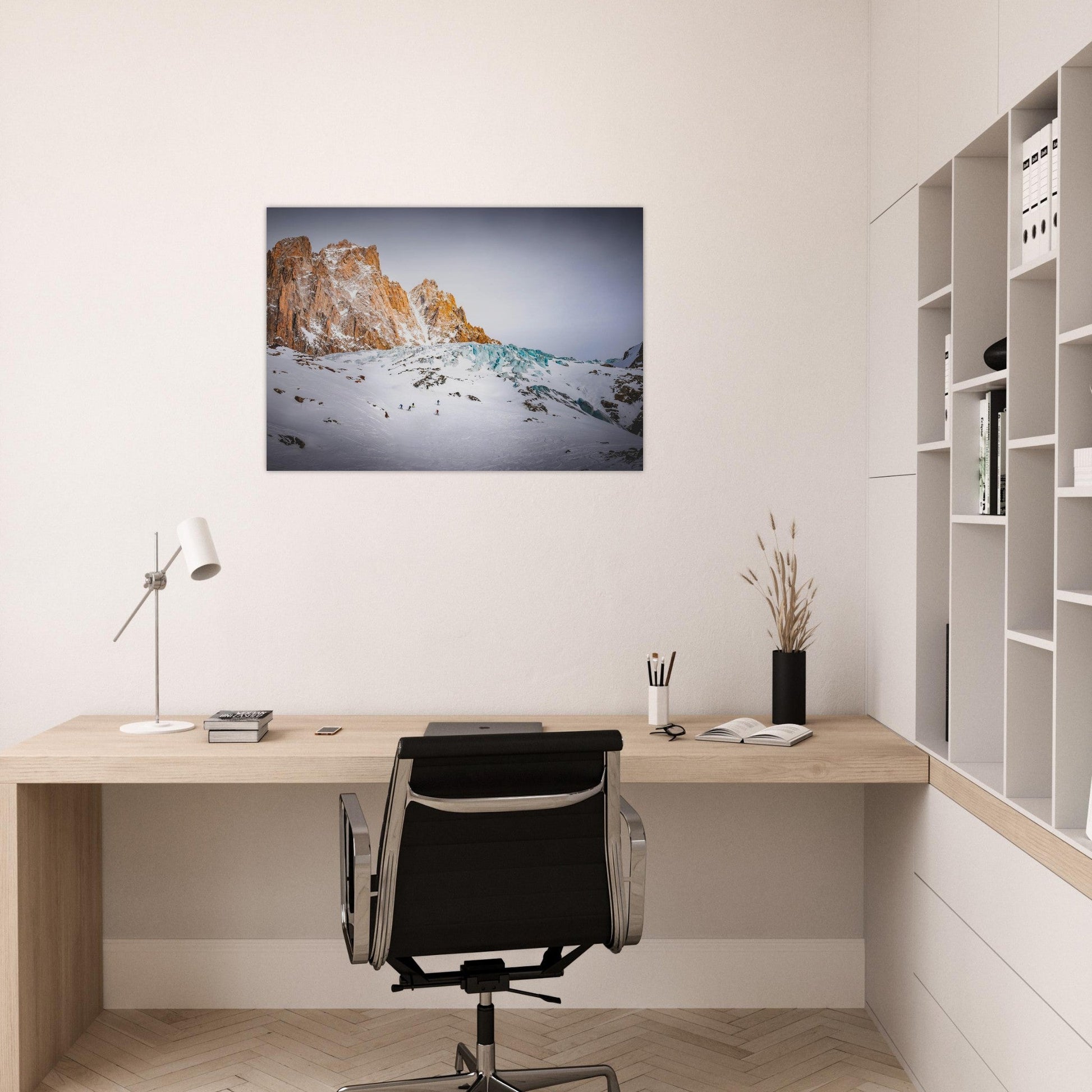 Tableau photo Photo de Séracs du Talèfre — Moine, Nonne & Évêque (Mont - Blanc) — tirage aluminium Dibond mat, fabrication française, prêt à accrocher