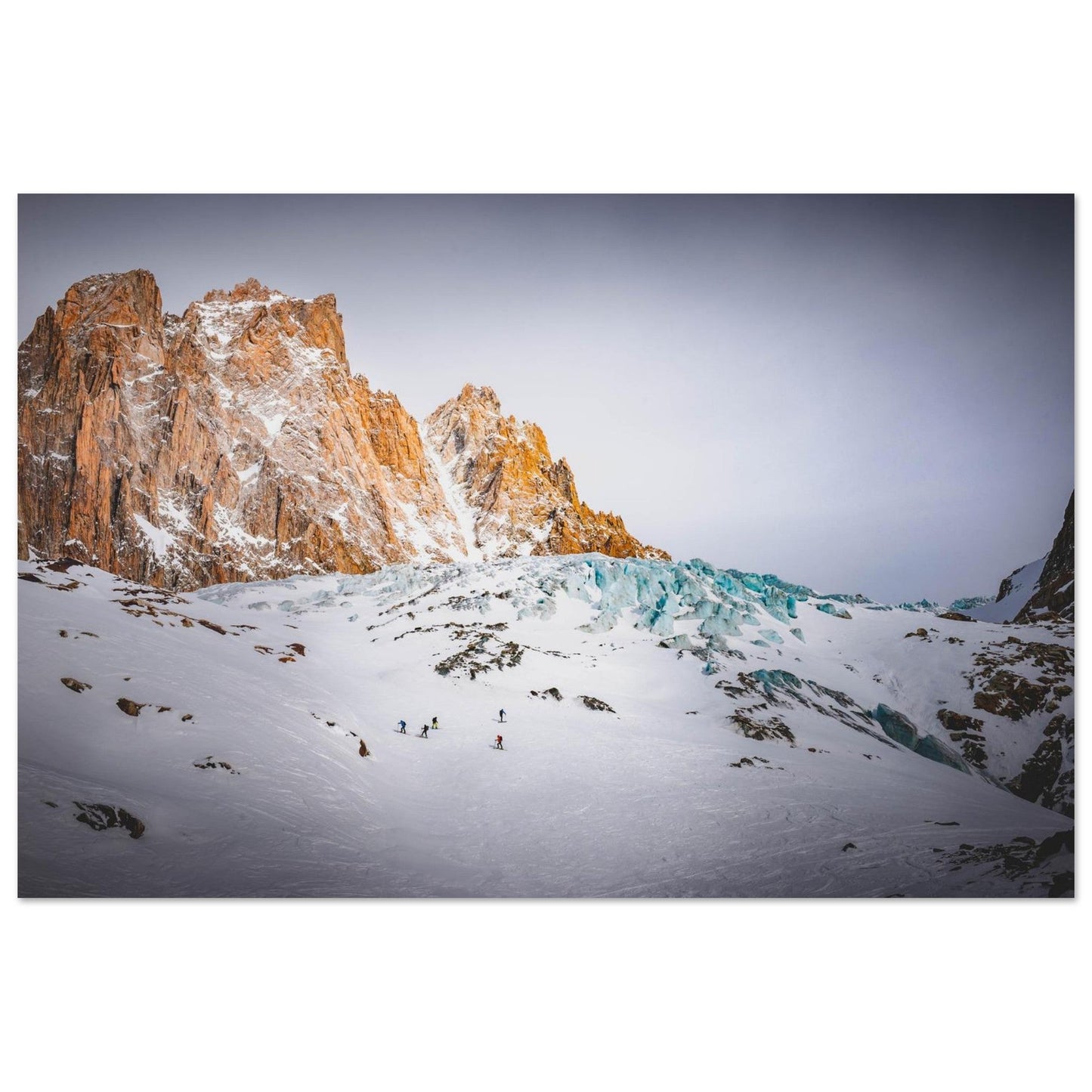 Tableau photo Photo de Séracs du Talèfre — Moine, Nonne & Évêque (Mont - Blanc) — tirage aluminium Dibond mat, fabrication française, prêt à accrocher