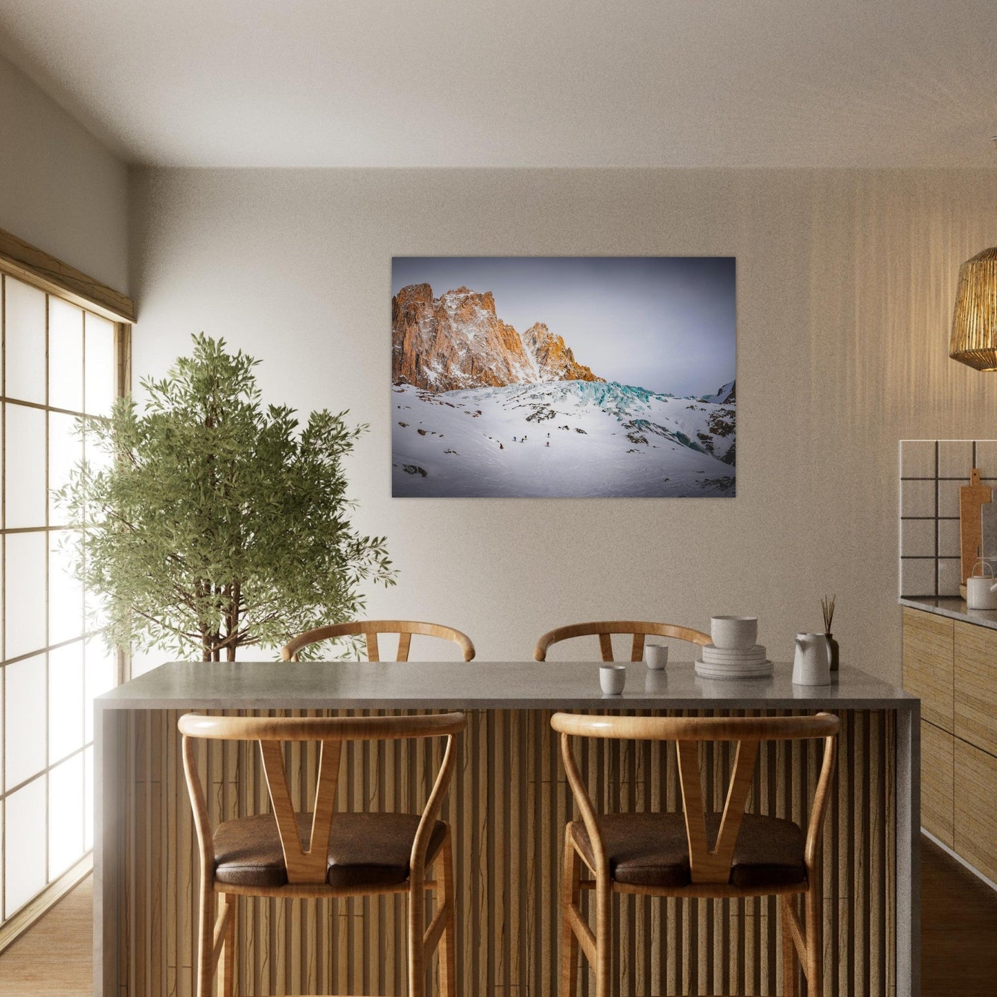 Tableau photo Photo de Séracs du Talèfre — Moine, Nonne & Évêque (Mont - Blanc) — tirage aluminium Dibond mat, fabrication française, prêt à accrocher