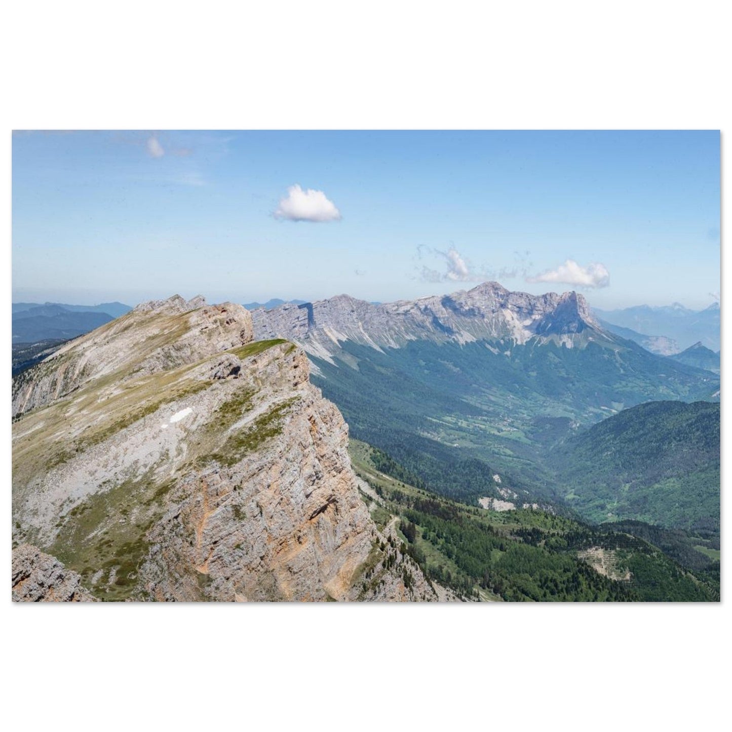 Tableau photo Photo des Crêtes du Grand Veymont & Glandasse — Vercors — tirage aluminium Dibond mat, fabrication française, prêt à accrocher