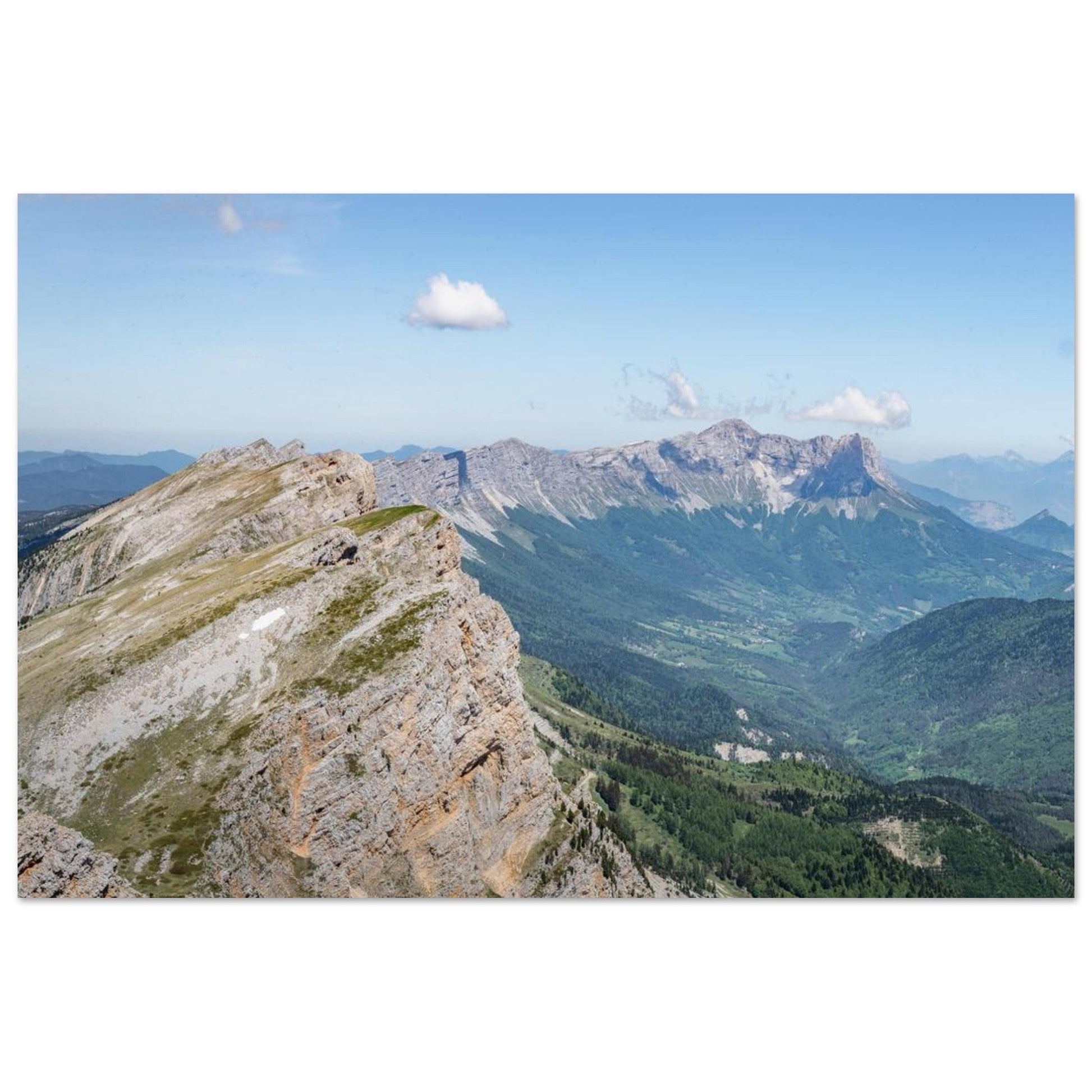 Tableau photo Photo des Crêtes du Grand Veymont & Glandasse — Vercors — tirage aluminium Dibond mat, fabrication française, prêt à accrocher