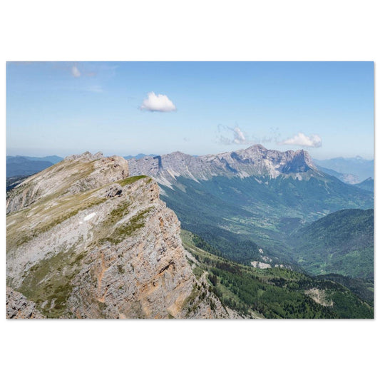 Tableau photo Photo des Crêtes du Grand Veymont & Glandasse — Vercors — tirage aluminium Dibond mat, fabrication française, prêt à accrocher
