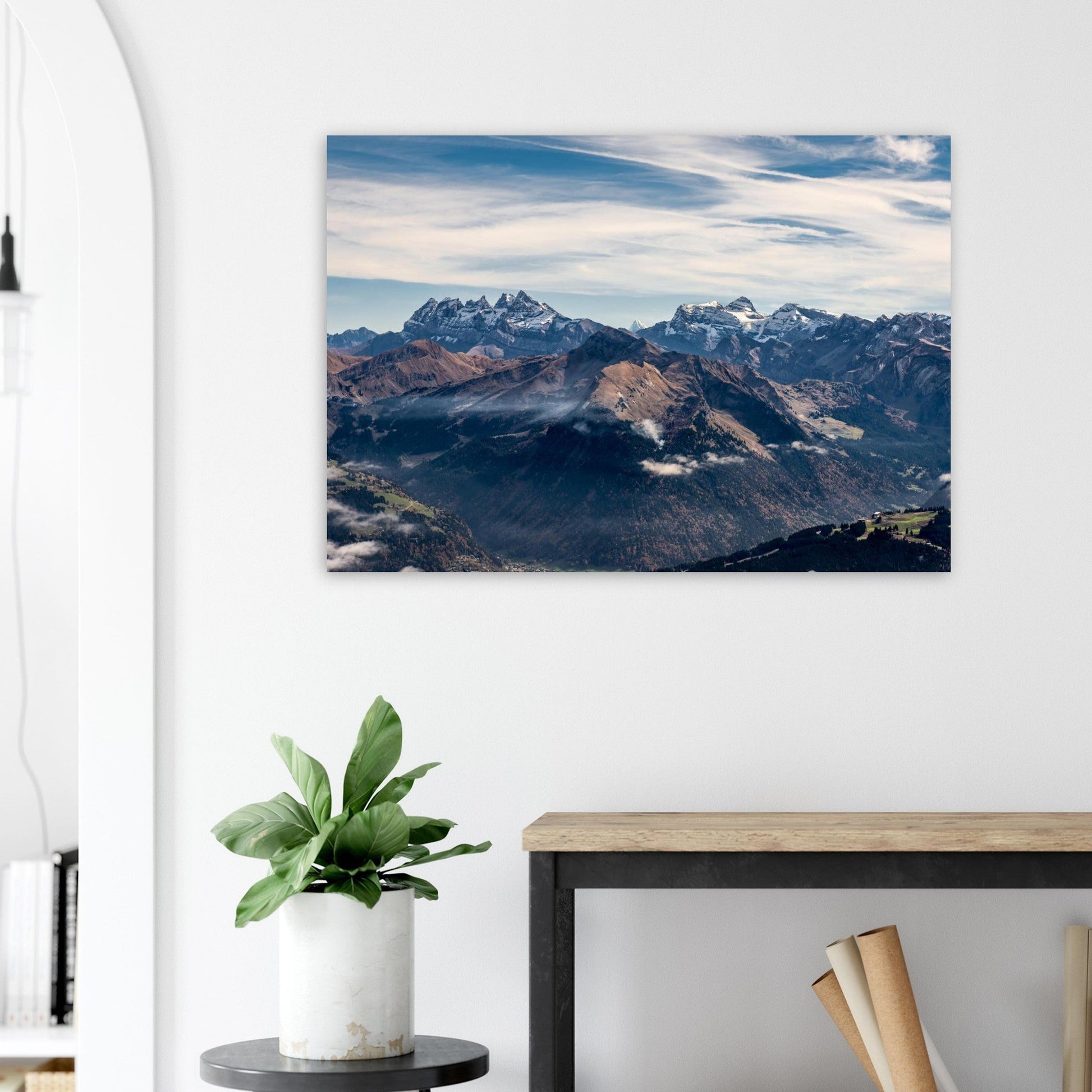 Tableau photo Photo du Chablais — Mont de Grange, Dents du Midi & Diablerets — tirage aluminium Dibond mat, fabrication française, prêt à accrocher