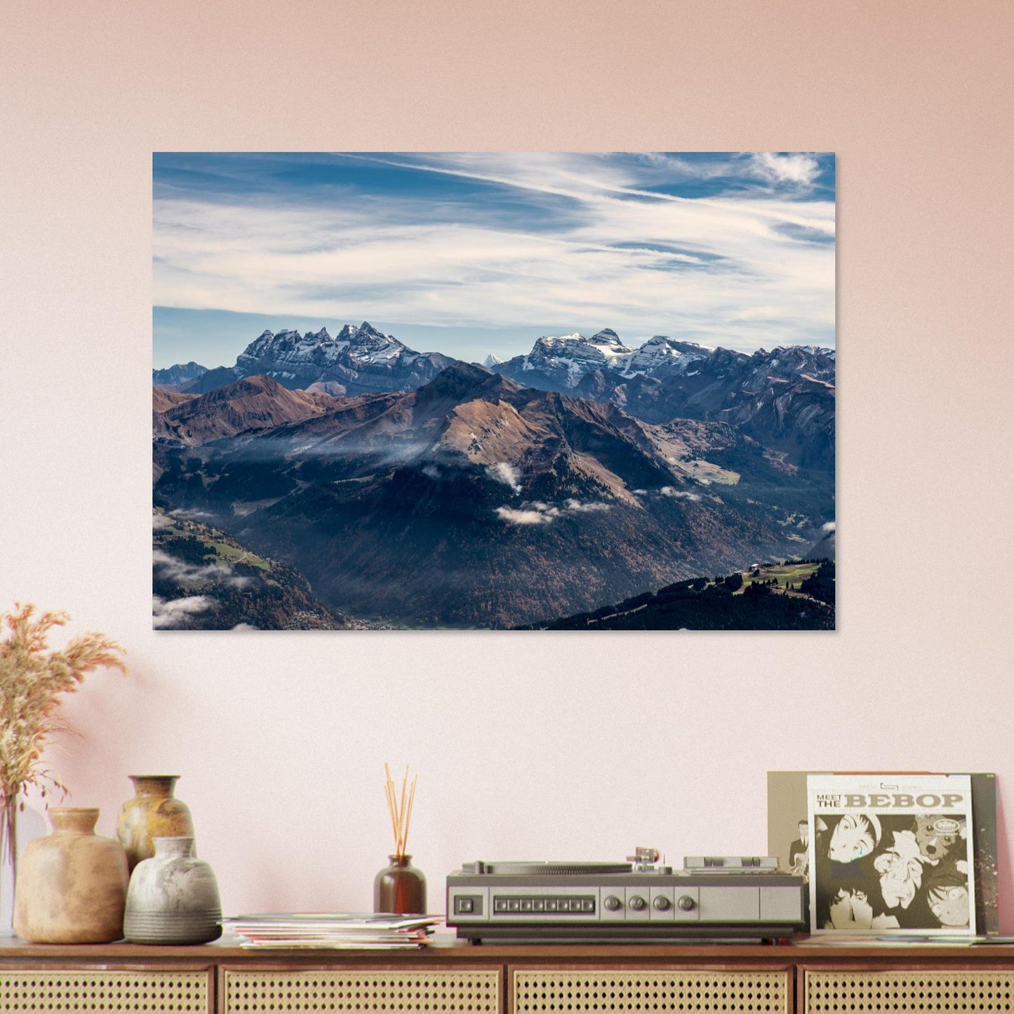 Tableau photo Photo du Chablais — Mont de Grange, Dents du Midi & Diablerets — tirage aluminium Dibond mat, fabrication française, prêt à accrocher