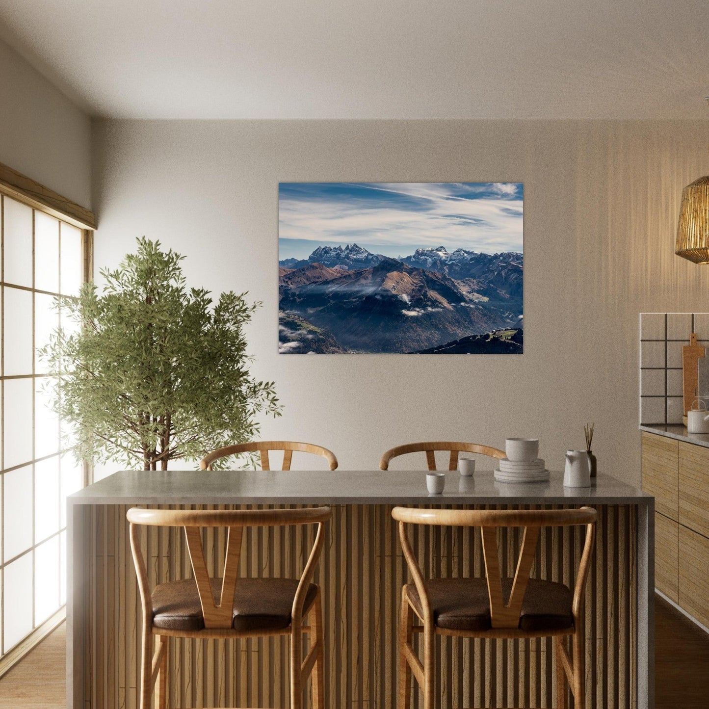 Tableau photo Photo du Chablais — Mont de Grange, Dents du Midi & Diablerets — tirage aluminium Dibond mat, fabrication française, prêt à accrocher