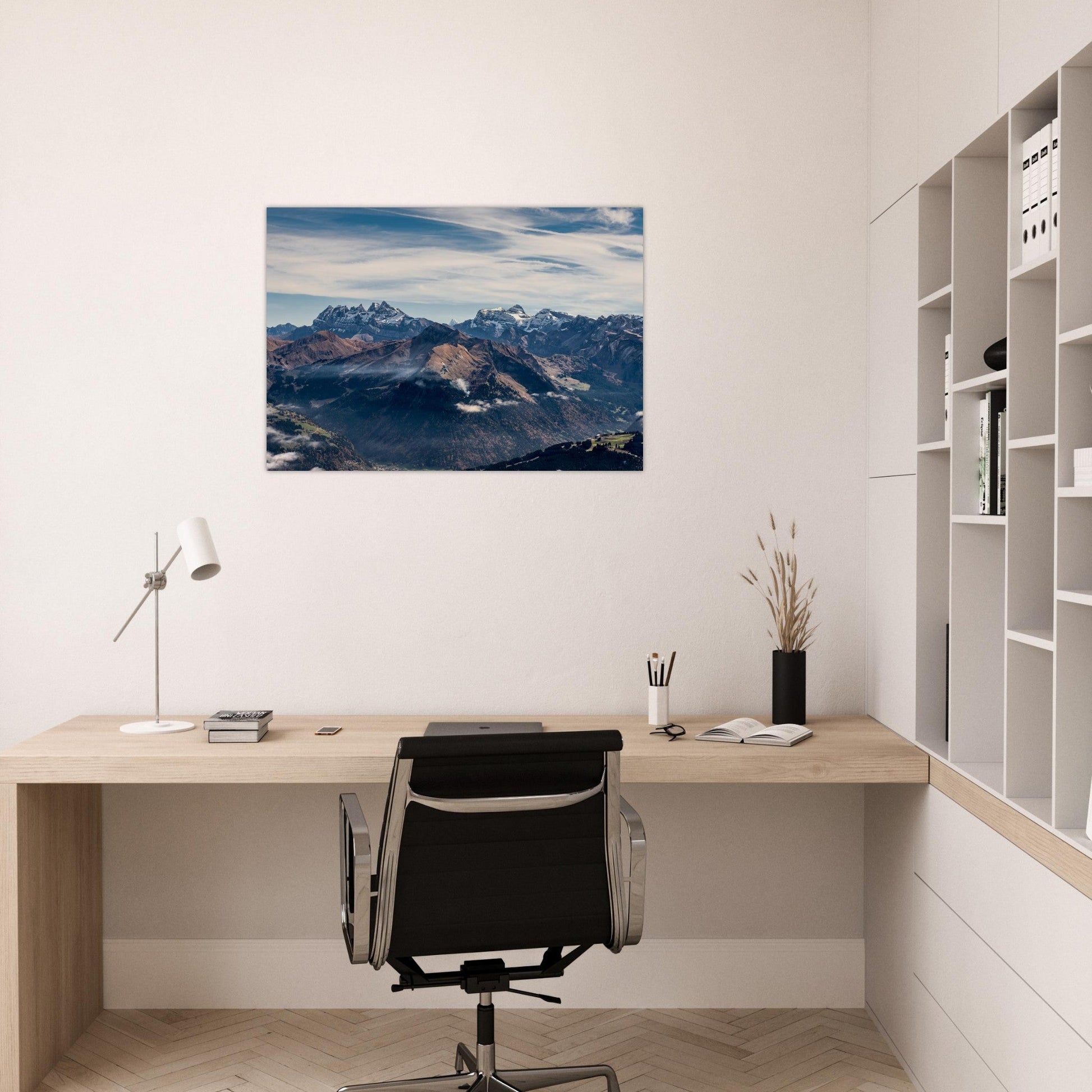 Tableau photo Photo du Chablais — Mont de Grange, Dents du Midi & Diablerets — tirage aluminium Dibond mat, fabrication française, prêt à accrocher