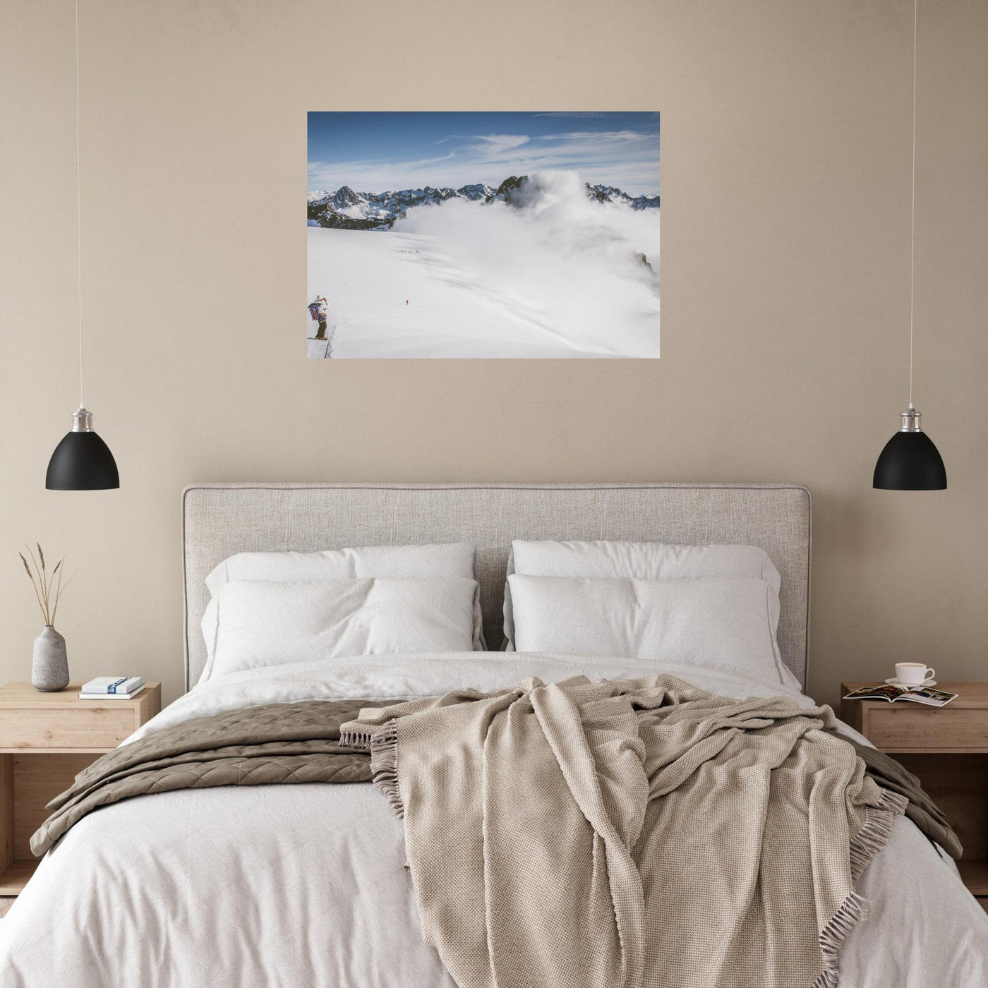Simulation d’un tableau AluArtMountains dans un intérieur