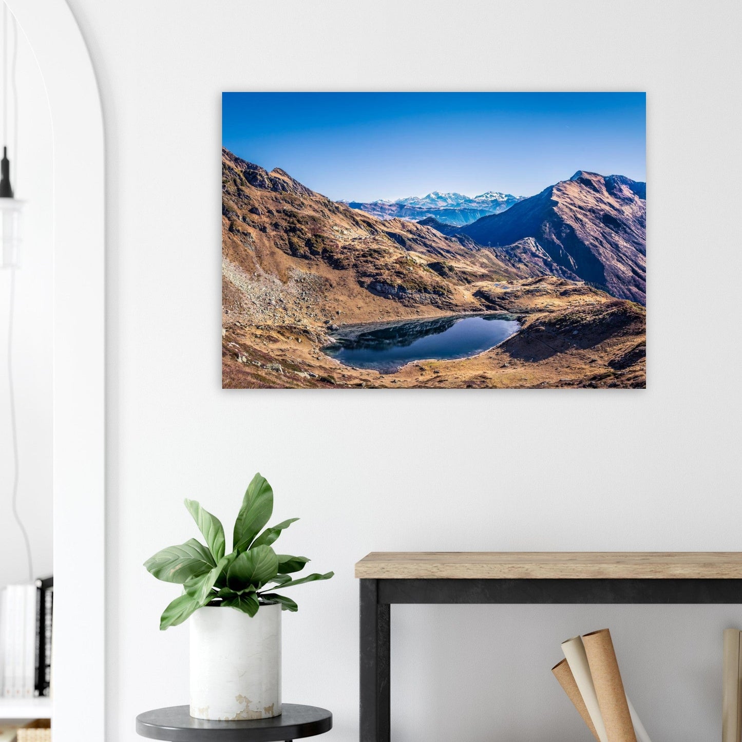 Tableau photo Photo du Grand Arc — lac & Mont - Blanc (Savoie) — tirage aluminium Dibond mat, fabrication française, prêt à accrocher