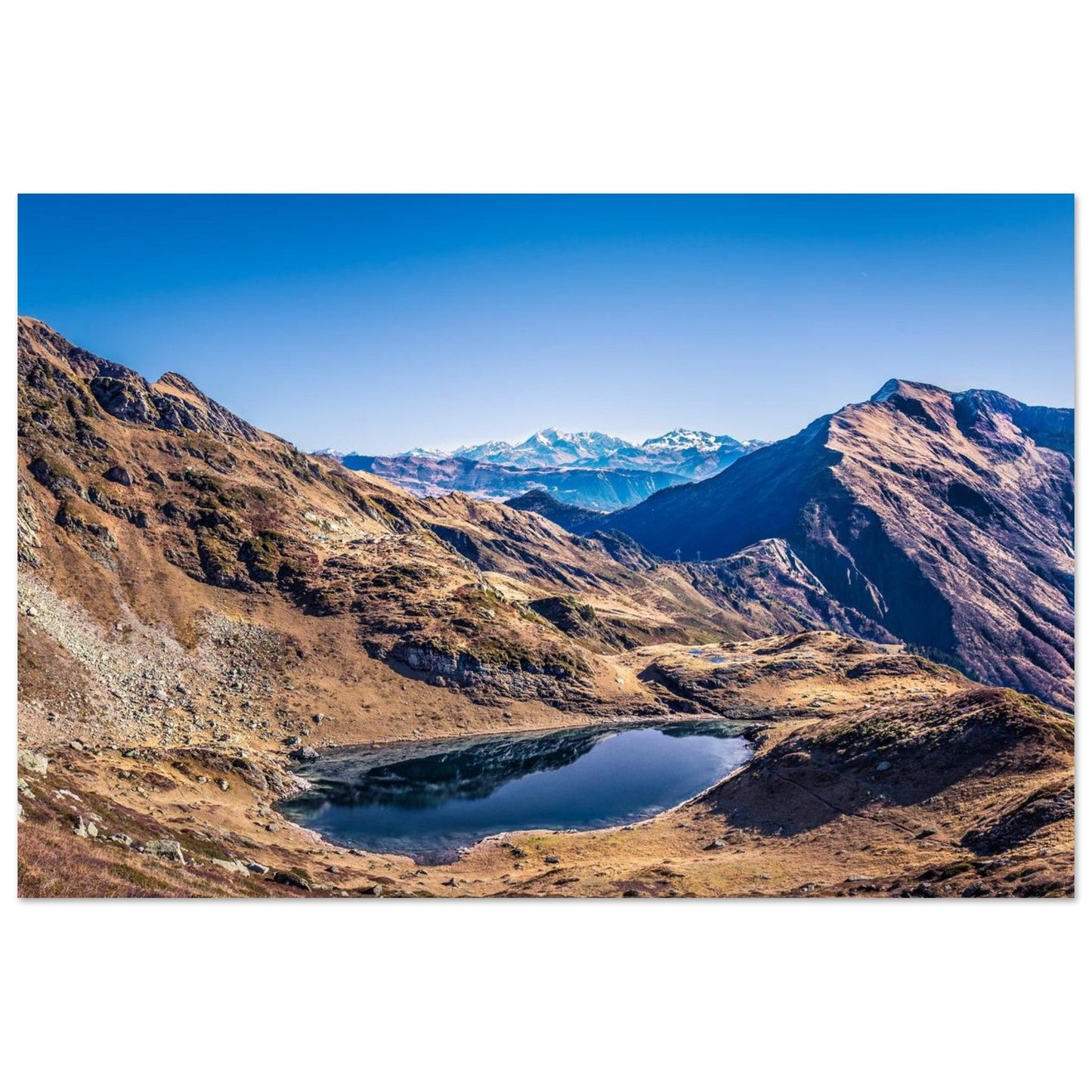 Tableau photo Photo du Grand Arc — lac & Mont - Blanc (Savoie) — tirage aluminium Dibond mat, fabrication française, prêt à accrocher